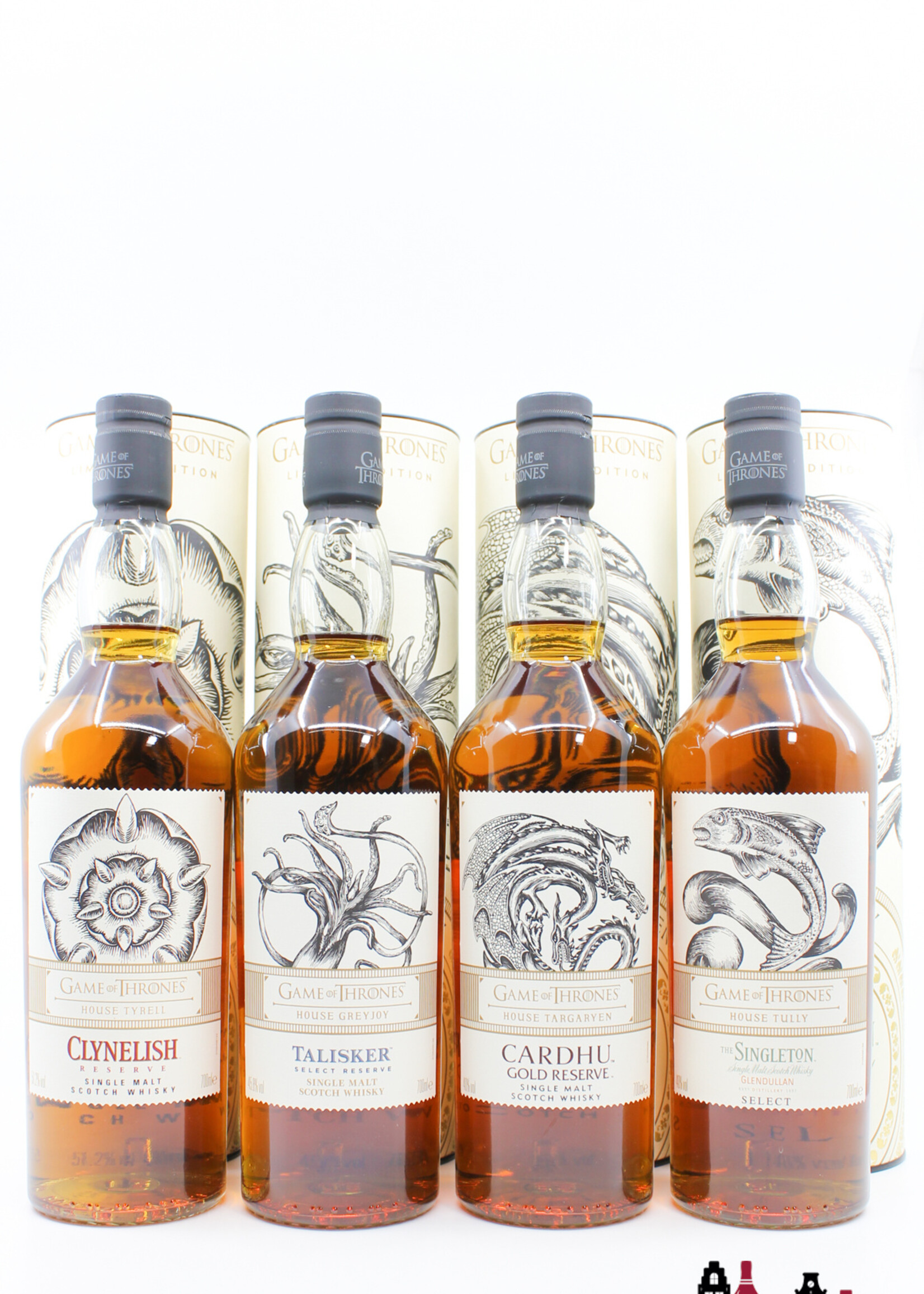 Lagavulin Full set Game of Thrones - Lagavulin, Clynelish, Talisker, Oban, Dalwhinnie, Singleton, Cardhu, Royal Lochnagar, Mortlach & Johnnie Walker (12 bottles)