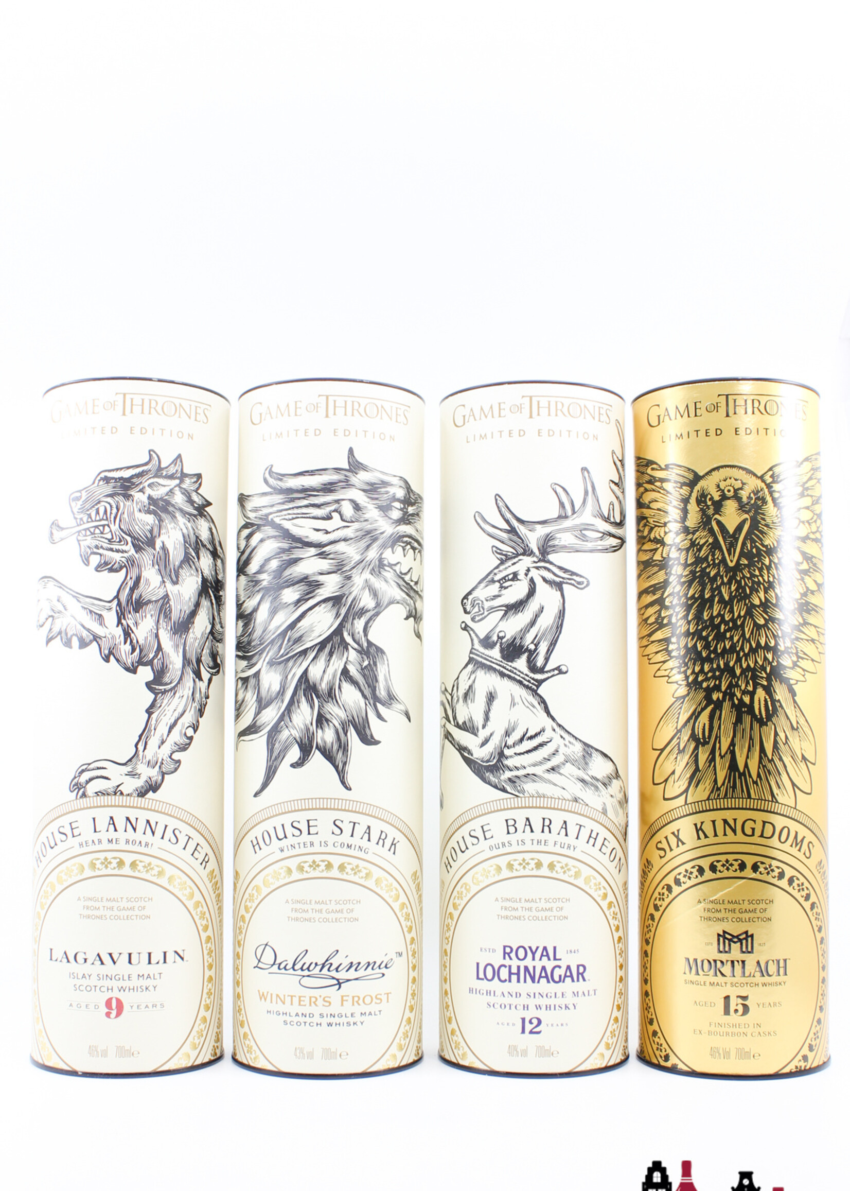 Lagavulin Full set Game of Thrones - Lagavulin, Clynelish, Talisker, Oban, Dalwhinnie, Singleton, Cardhu, Royal Lochnagar, Mortlach & Johnnie Walker (12 bottles)