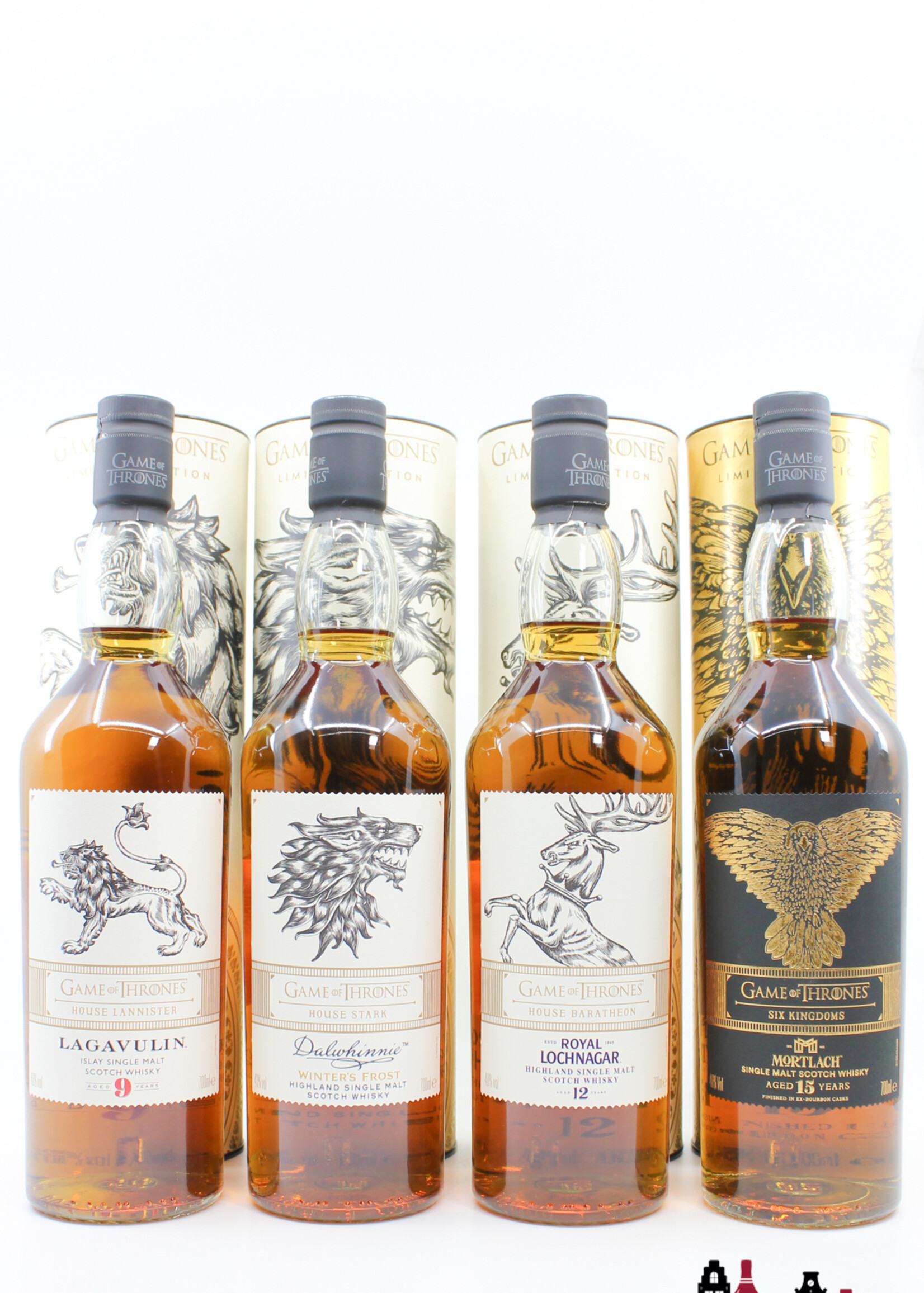 Lagavulin Full set Game of Thrones - Lagavulin, Clynelish, Talisker, Oban, Dalwhinnie, Singleton, Cardhu, Royal Lochnagar, Mortlach & Johnnie Walker (12 bottles)
