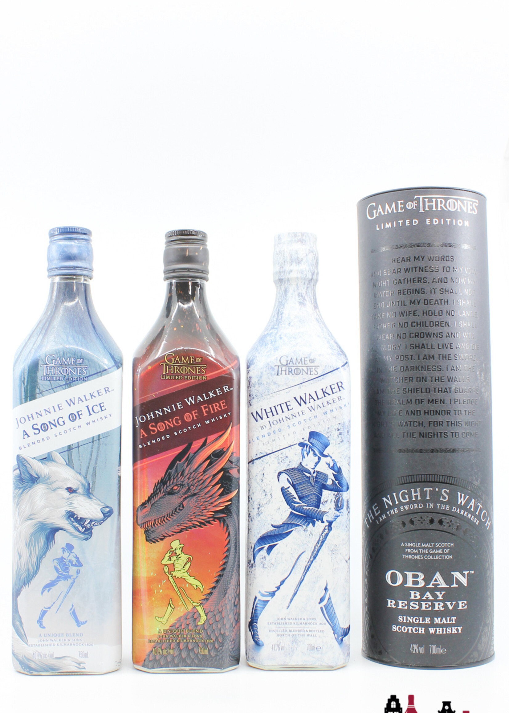 Lagavulin Full set Game of Thrones - Lagavulin, Clynelish, Talisker, Oban, Dalwhinnie, Singleton, Cardhu, Royal Lochnagar, Mortlach & Johnnie Walker (12 bottles)