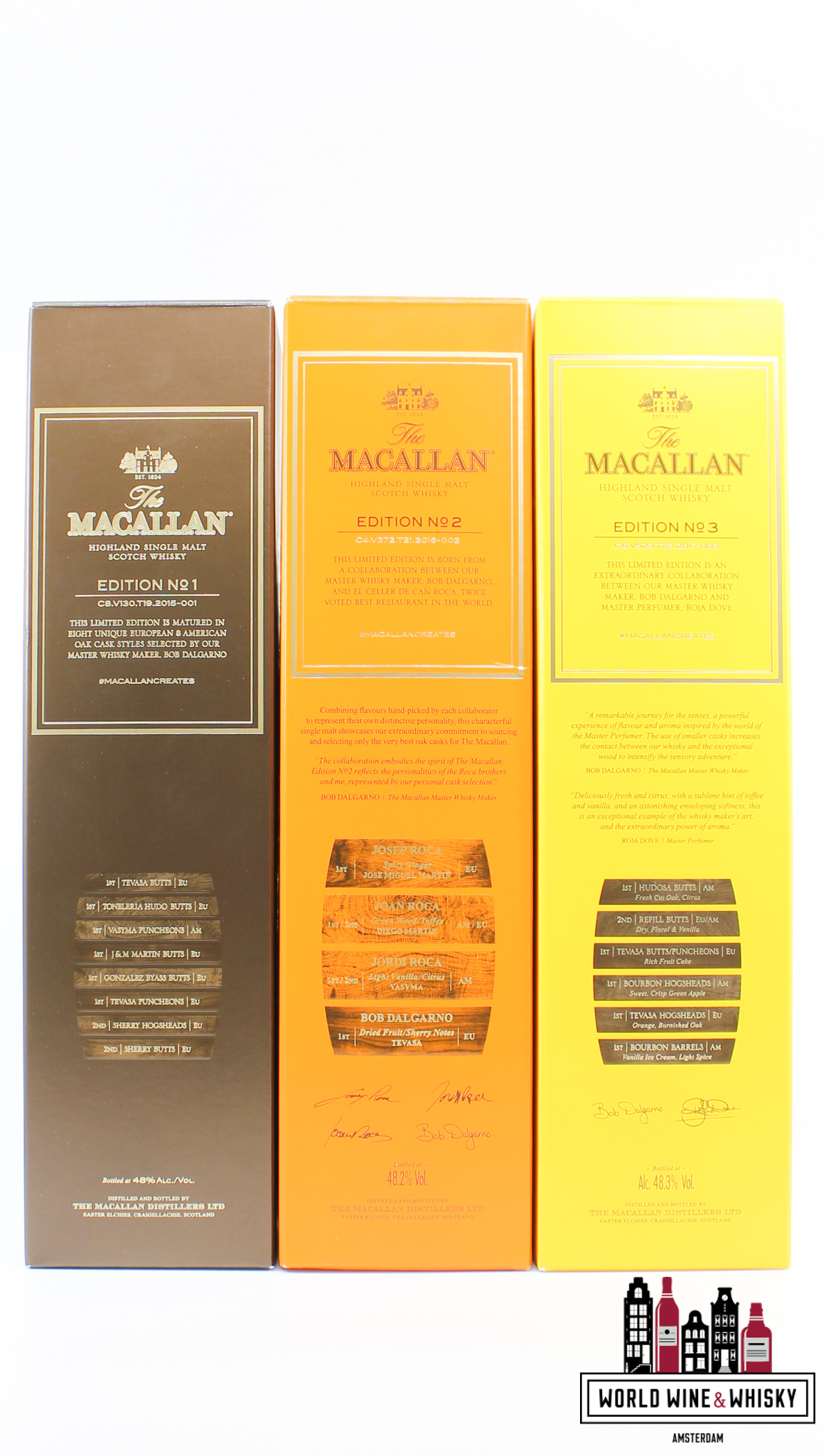 Macallan Edition Series Set: No. 1, 2, 3, 4, 5, 6 (full set Macallan Edition Series Set: No. 1, 2, 3, 4, 5, 6 (full set