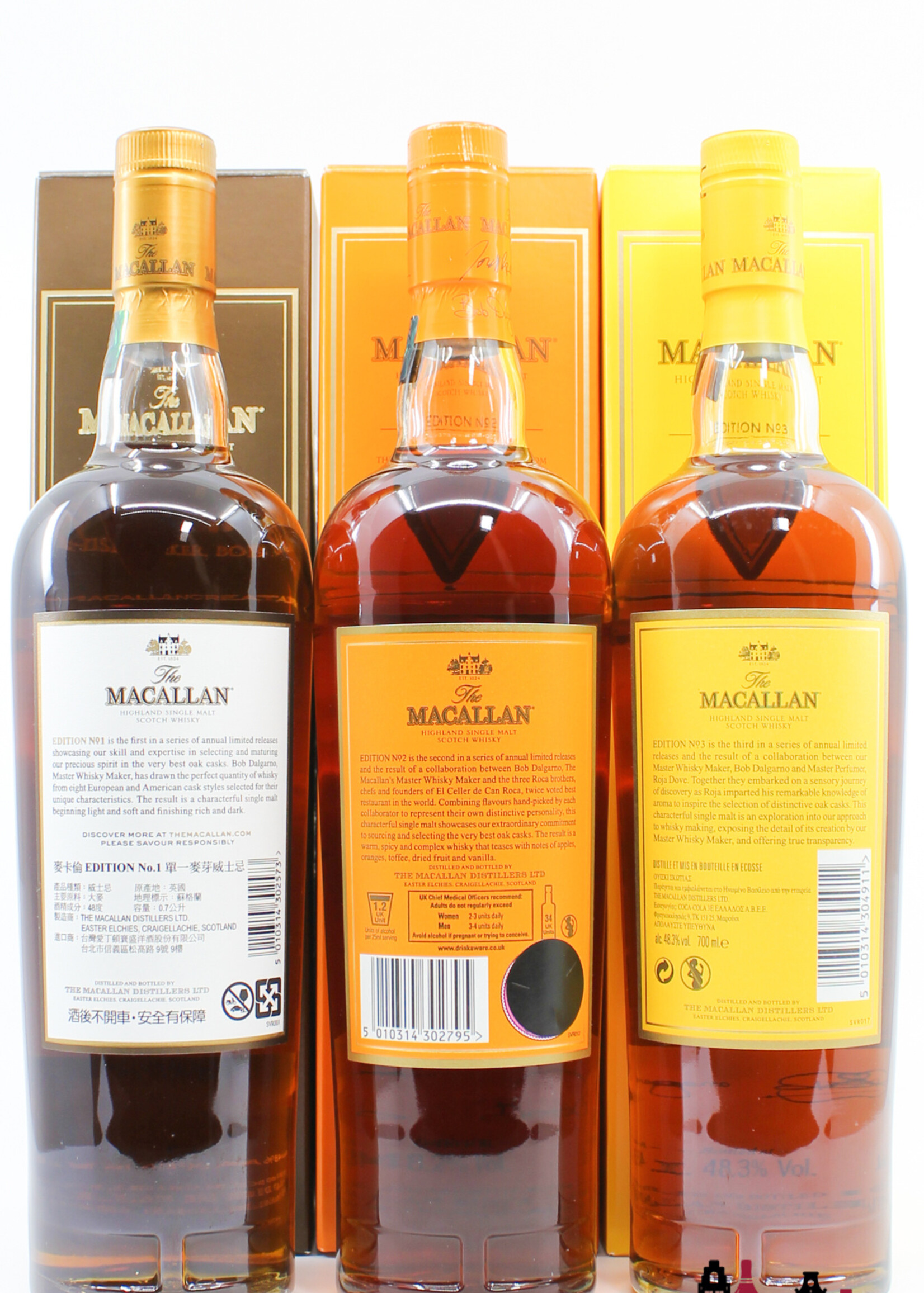 The Macallan Macallan Edition Series Set: No. 1, 2, 3, 4, 5, 6 (full set)