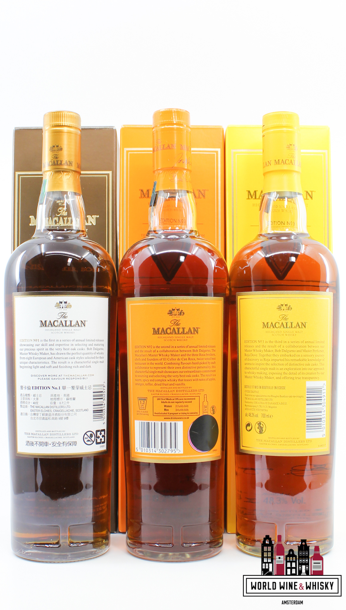 The Macallan Macallan Edition Series Set: No. 1, 2, 3, 4, 5, 6 (full set)