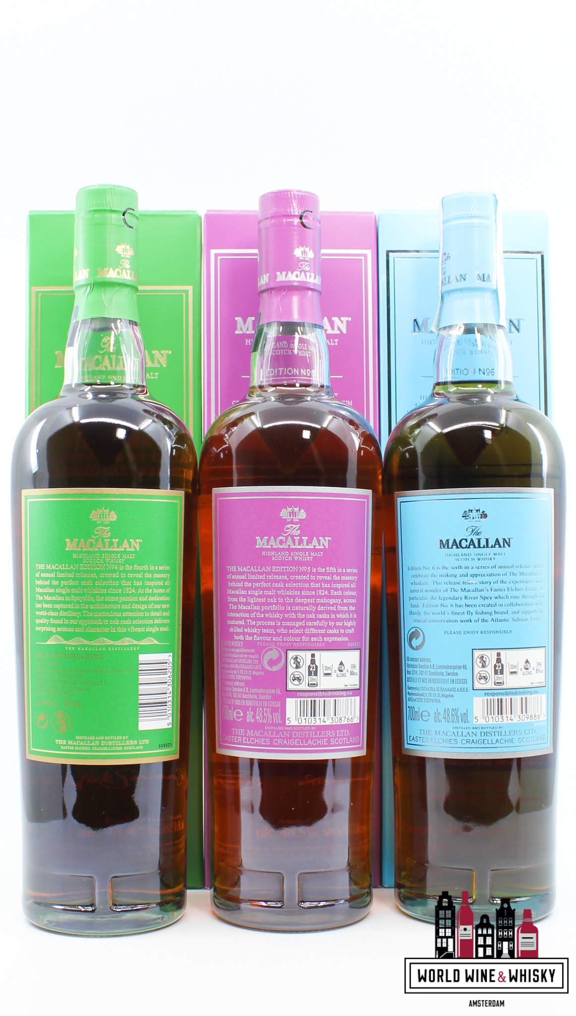 The Macallan Macallan Edition Series Set: No. 1, 2, 3, 4, 5, 6 (full set)