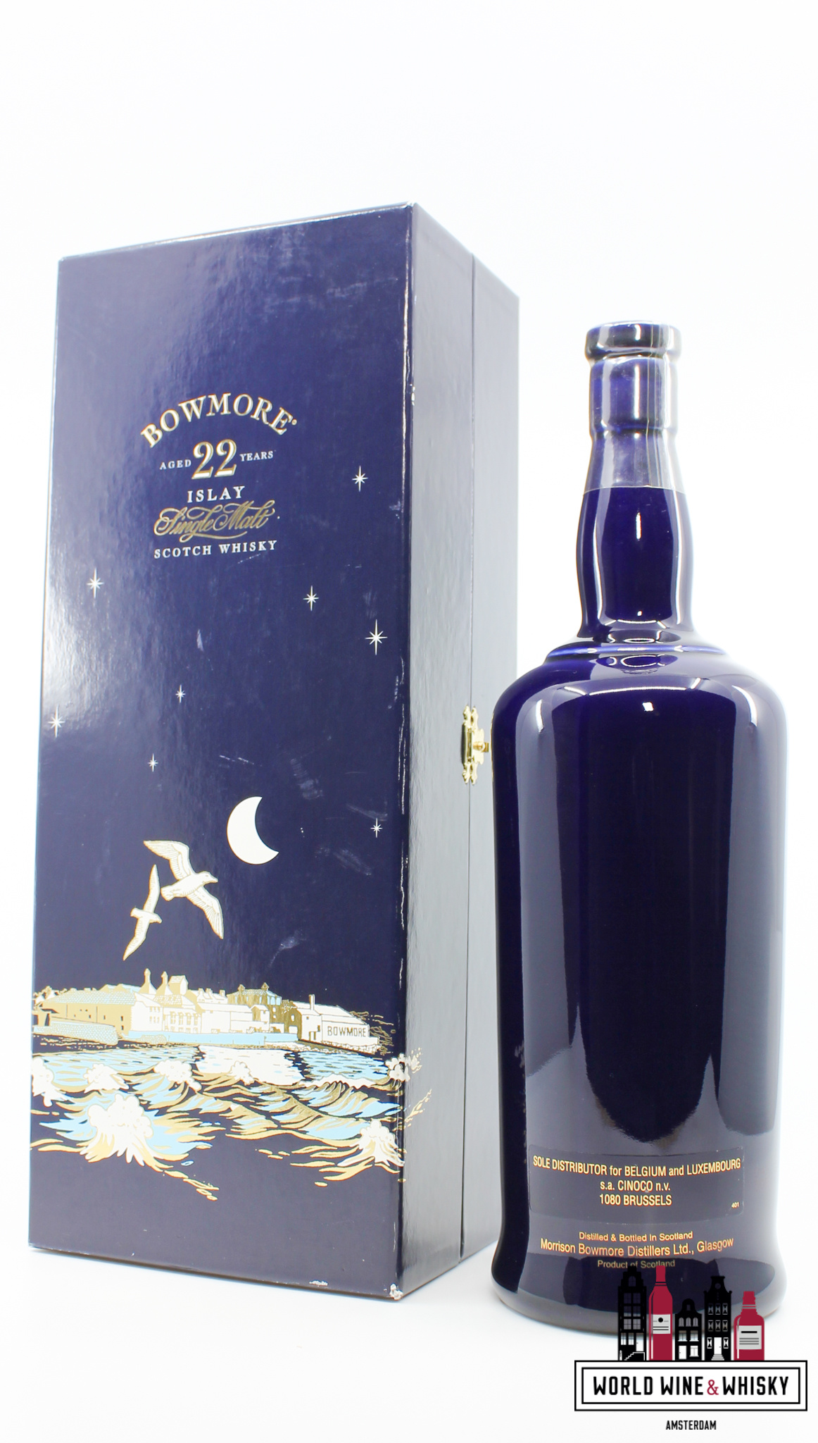 Bowmore Bowmore 22 Years Old - Moonlight 43% (Blue Ceramic - Seagulls)