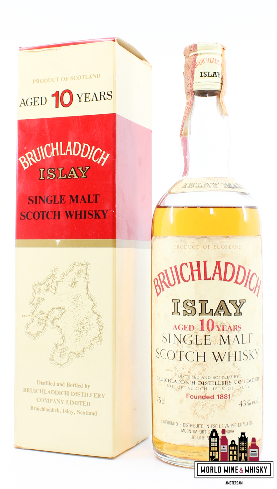 Bruichladdich Bruichladdich 10 Years Old - "Islay" -  Moon Import S.A.S Genova 43% 75cl