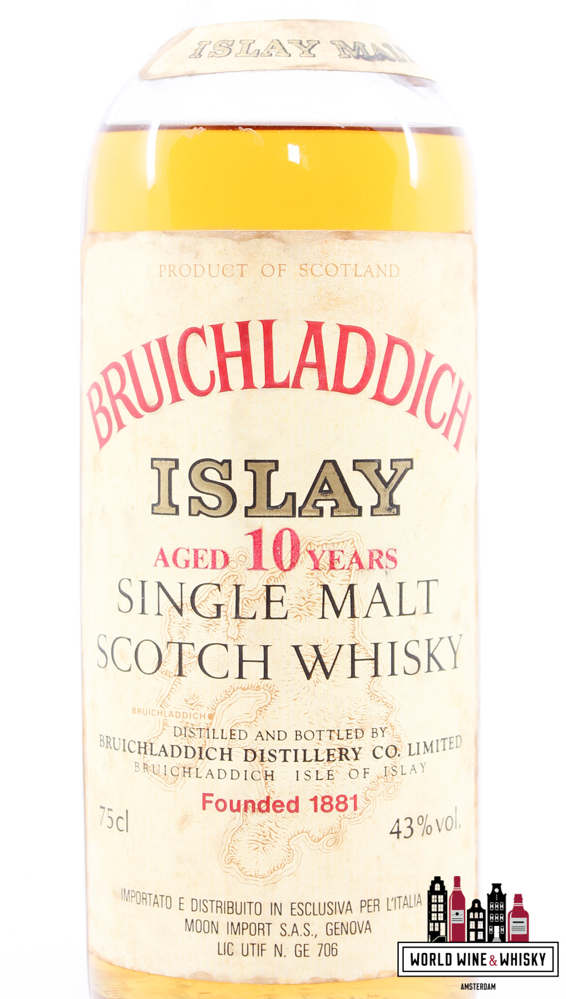 Bruichladdich Bruichladdich 10 Years Old - "Islay" -  Moon Import S.A.S Genova 43% 75cl