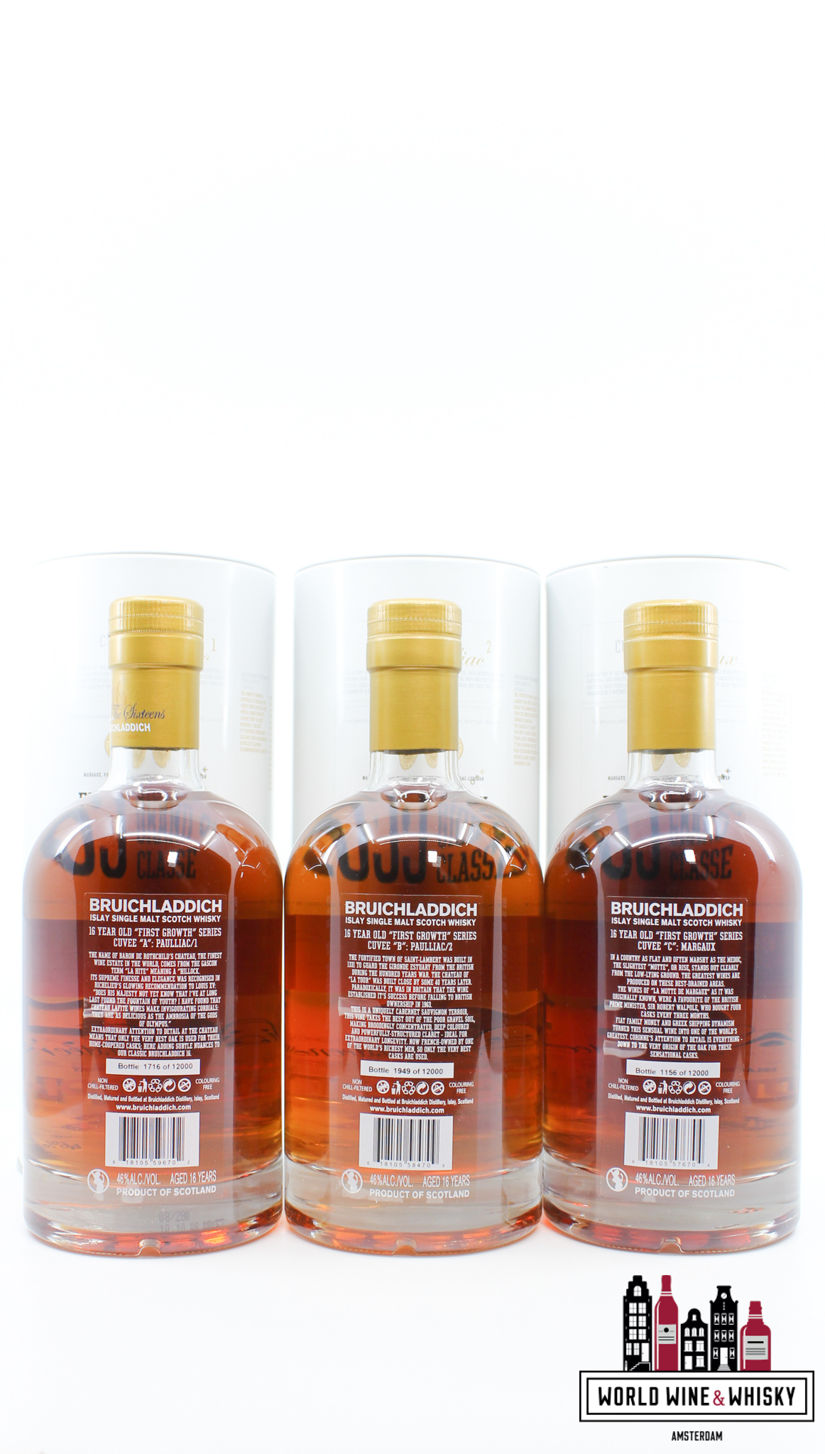 Bruichladdich Bruichladdich 16 Years Old 2008 - Cuvee A, B, C, D, E & F Series - First Growth Series The Sixteens (full set)