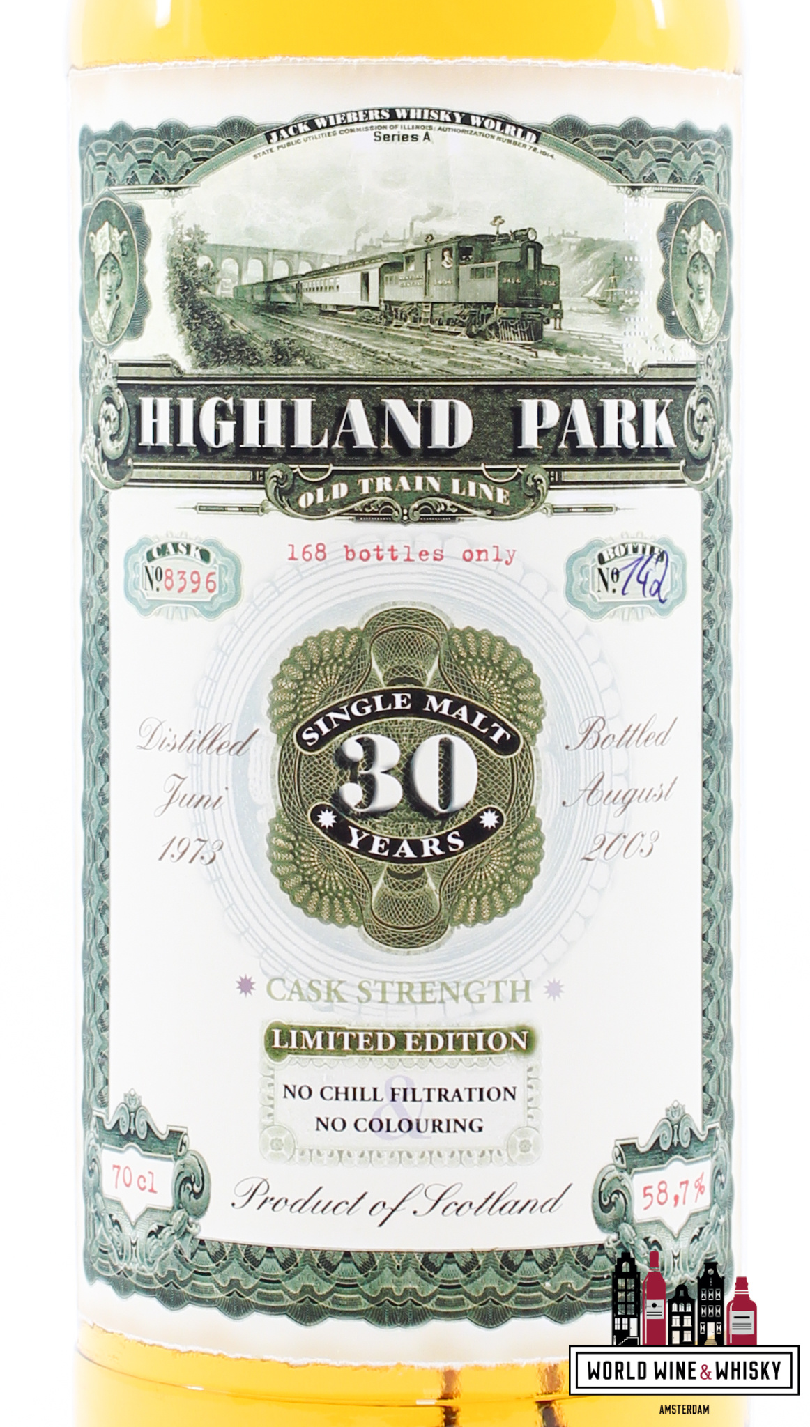 Highland Park Highland Park 30 Years Old 1973 2003 - Old Train Line - Jack Wiebers Whisky World - Cask 8396 58.7% (1 of 168)
