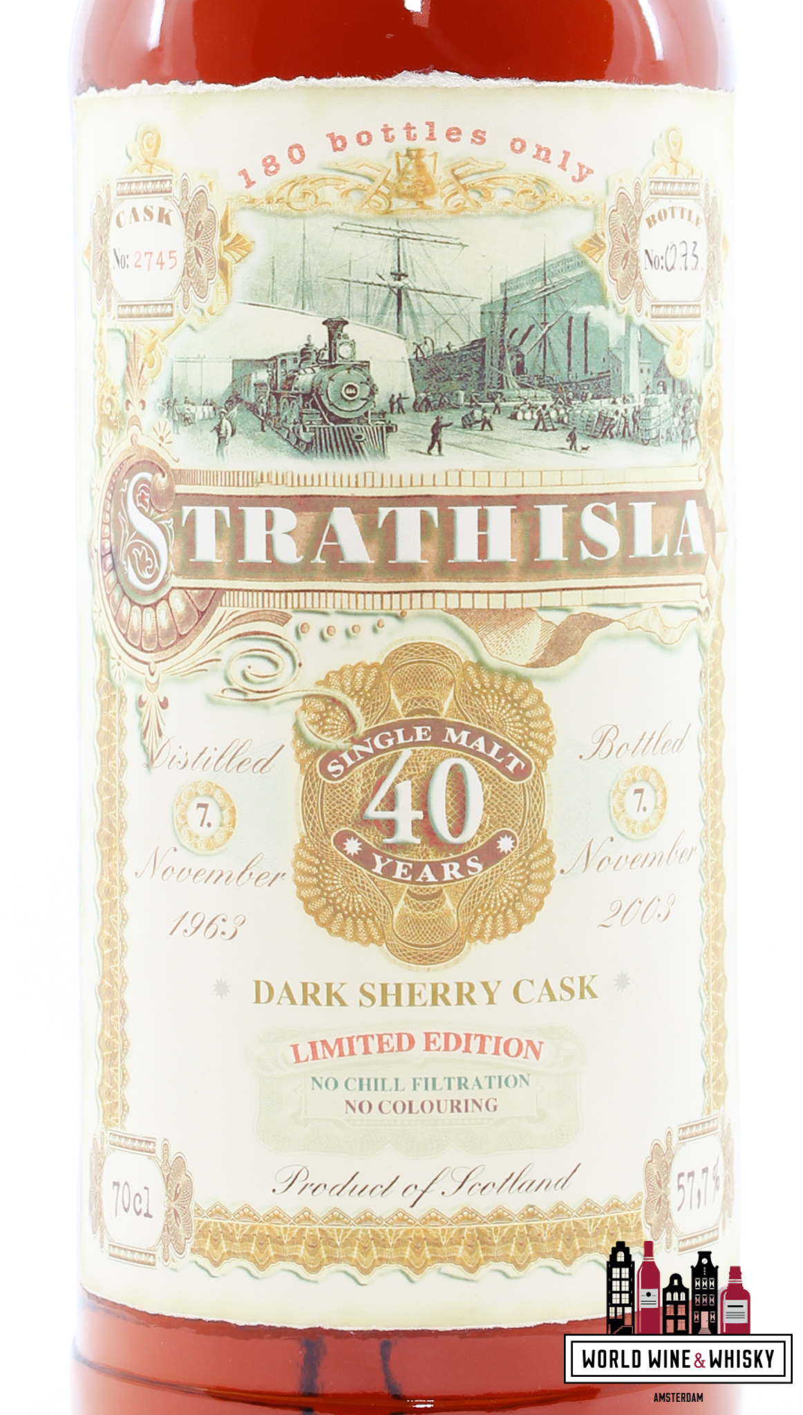 Strathisla Strathisla 40 Years Old 1963 2003 - Old Train Line - Jack Wiebers Whisky World - Cask 2745 57.7% (1 of 180)