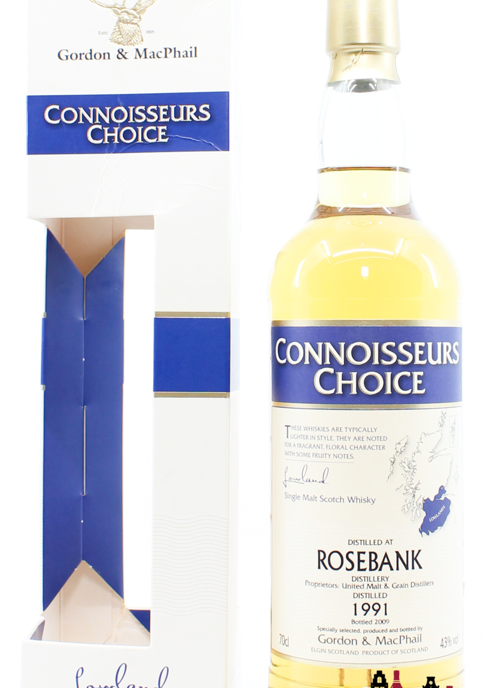 Rosebank Rosebank 1991 2009 Gordon & MacPhail – Connoisseurs Choice 43% (Closed Distillery)