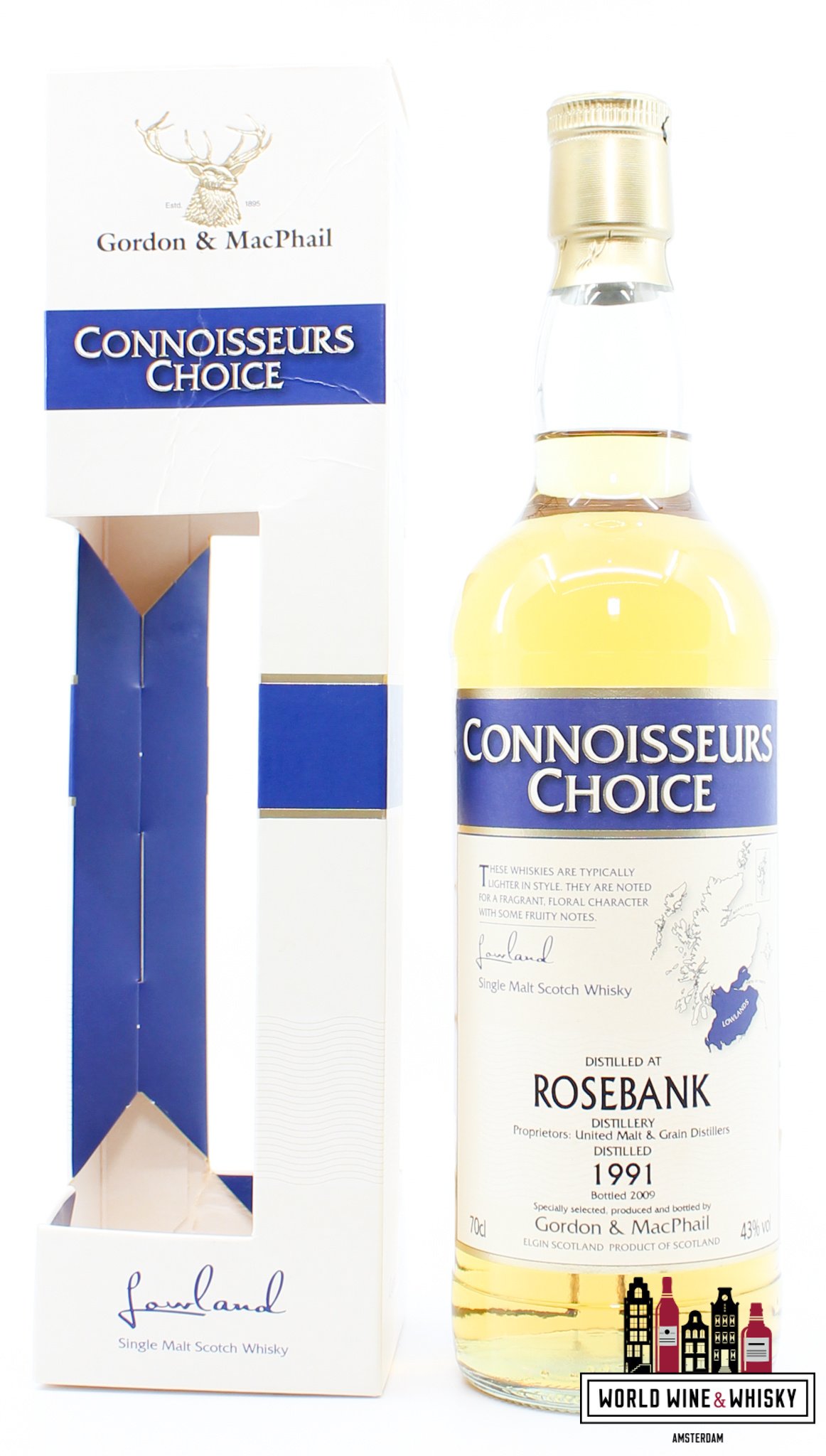 Rosebank Rosebank 1991 2009 Gordon & MacPhail – Connoisseurs Choice 43% (Closed Distillery)