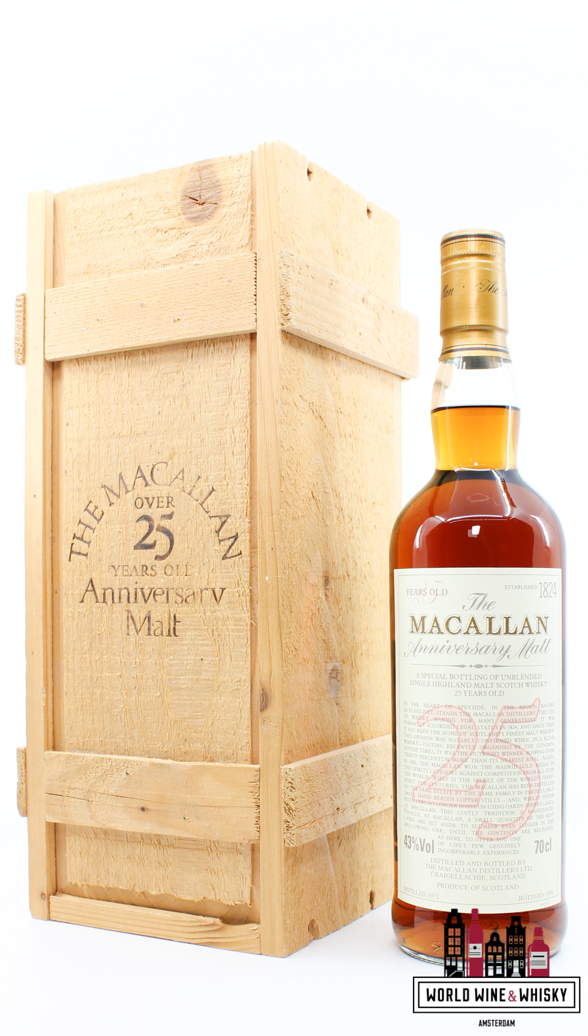 Macallan Macallan 25 Years Old 1972 1998 - The Anniversary Malt 43% 700ml (in OWC)