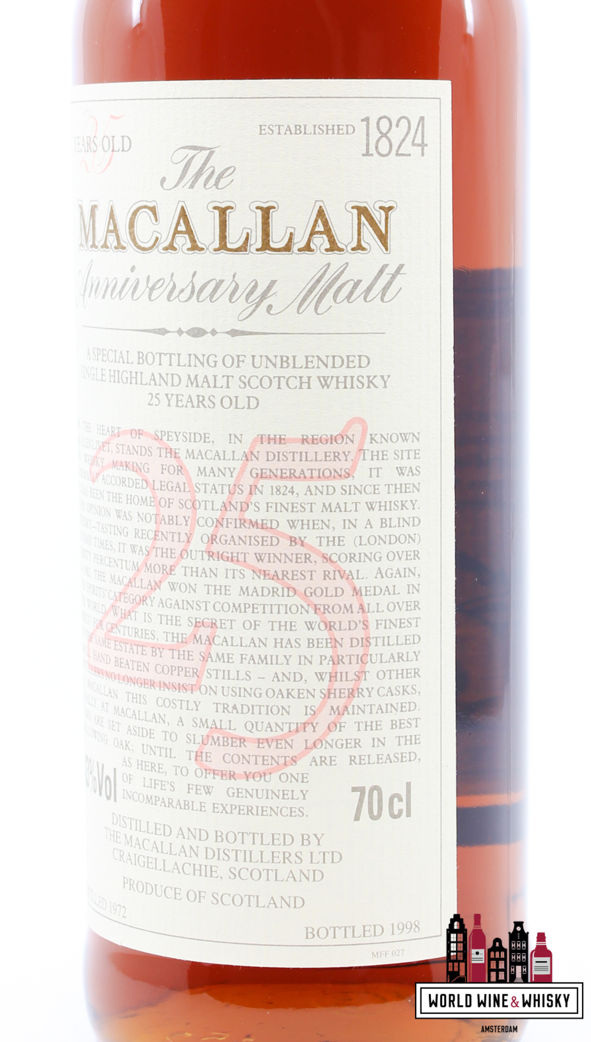 Macallan Macallan 25 Years Old 1972 1998 - The Anniversary Malt 43% 700ml (in OWC)