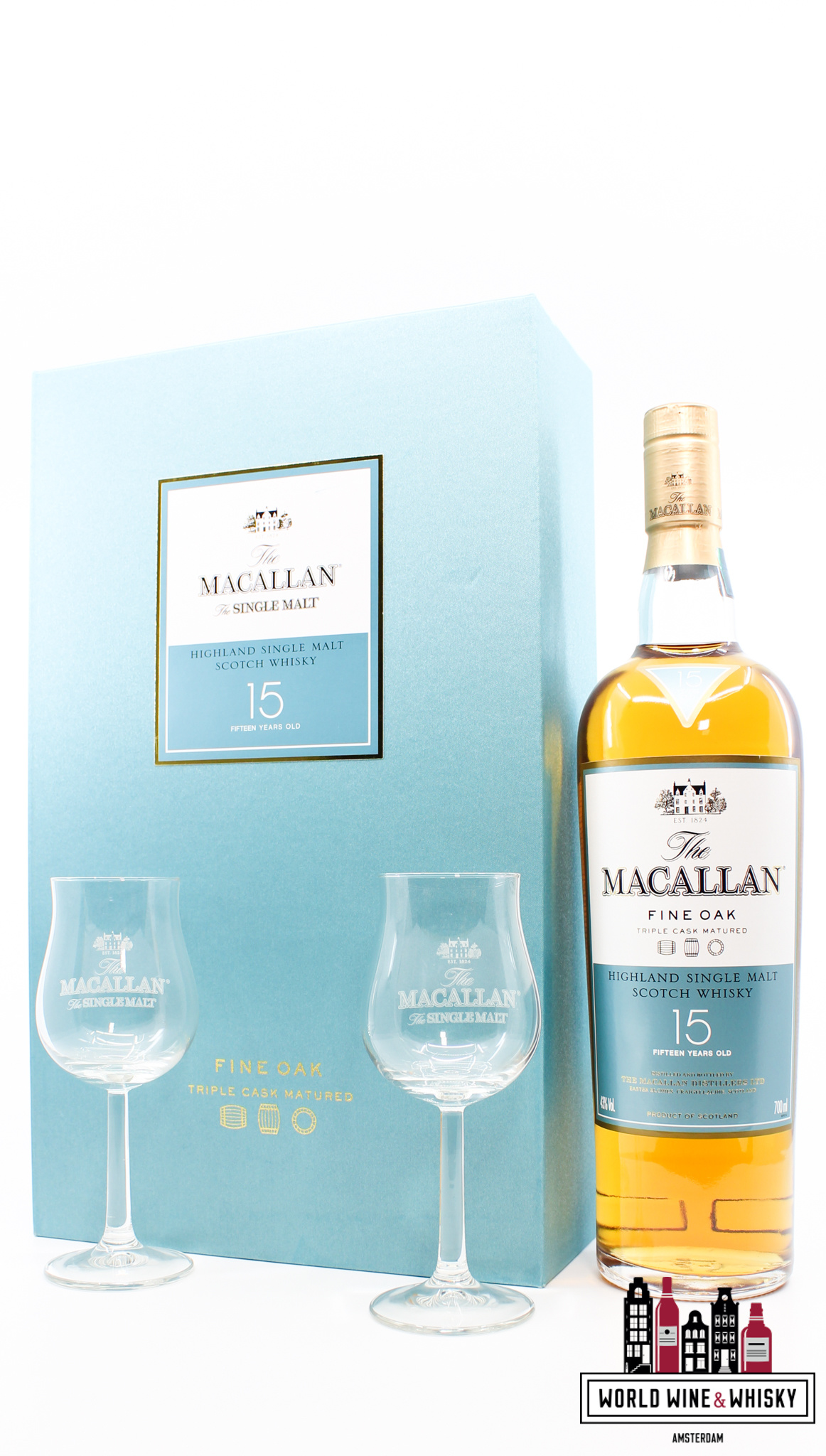 The Macallan Macallan 15 Years Old - Fine Oak - Triple Cask Matured 43% (Giftset from Taiwan)