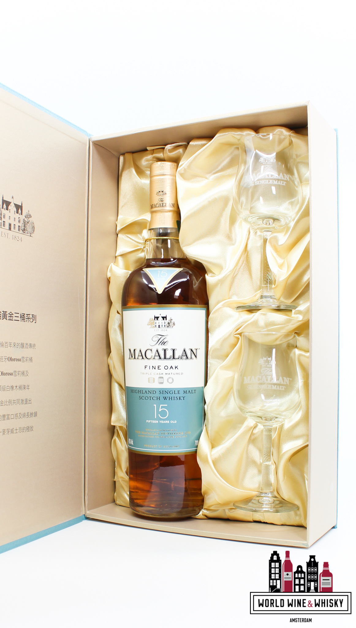 The Macallan Macallan 15 Years Old - Fine Oak - Triple Cask Matured 43% (Giftset from Taiwan)