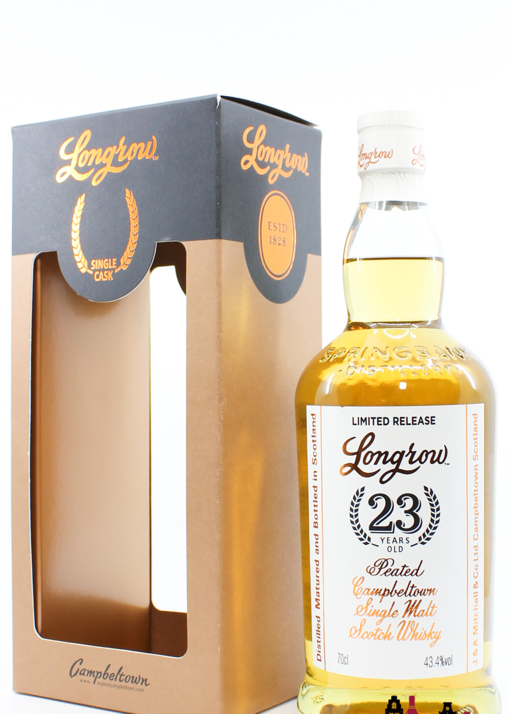 Springbank Longrow 23 Years Old 2022 - Single Cask - Limited Edition - The Nectar, Belgium (Springbank) 43.4% (1 of 210)