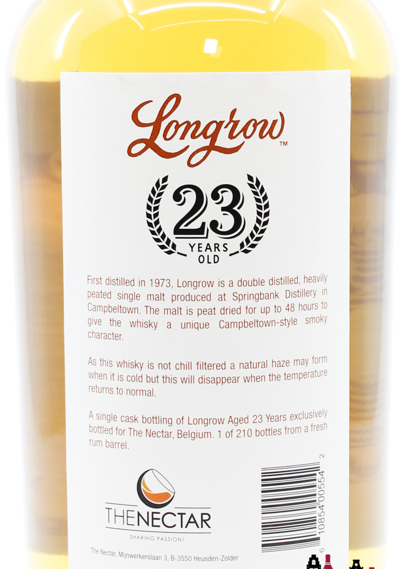 Springbank Longrow 23 Years Old 2022 - Single Cask - Limited Edition - The Nectar, Belgium (Springbank) 43.4% (1 of 210)