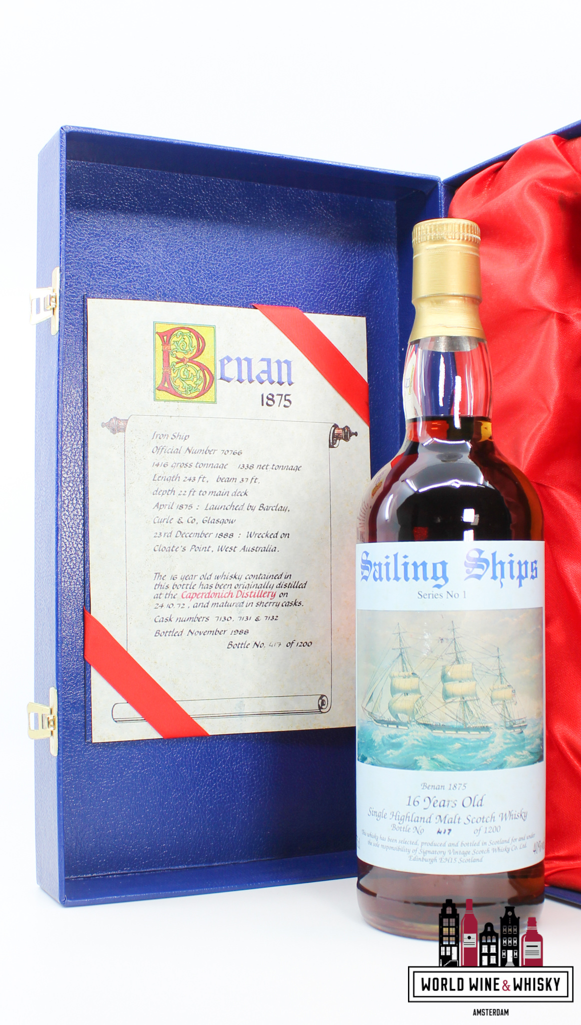 Caperdonich Caperdonich 16 Years Old 1972 1988 - Sailing Ships Series No 1 - Signatory Vintage - Cask 7130-7131-7132 40% (1 of 1200)