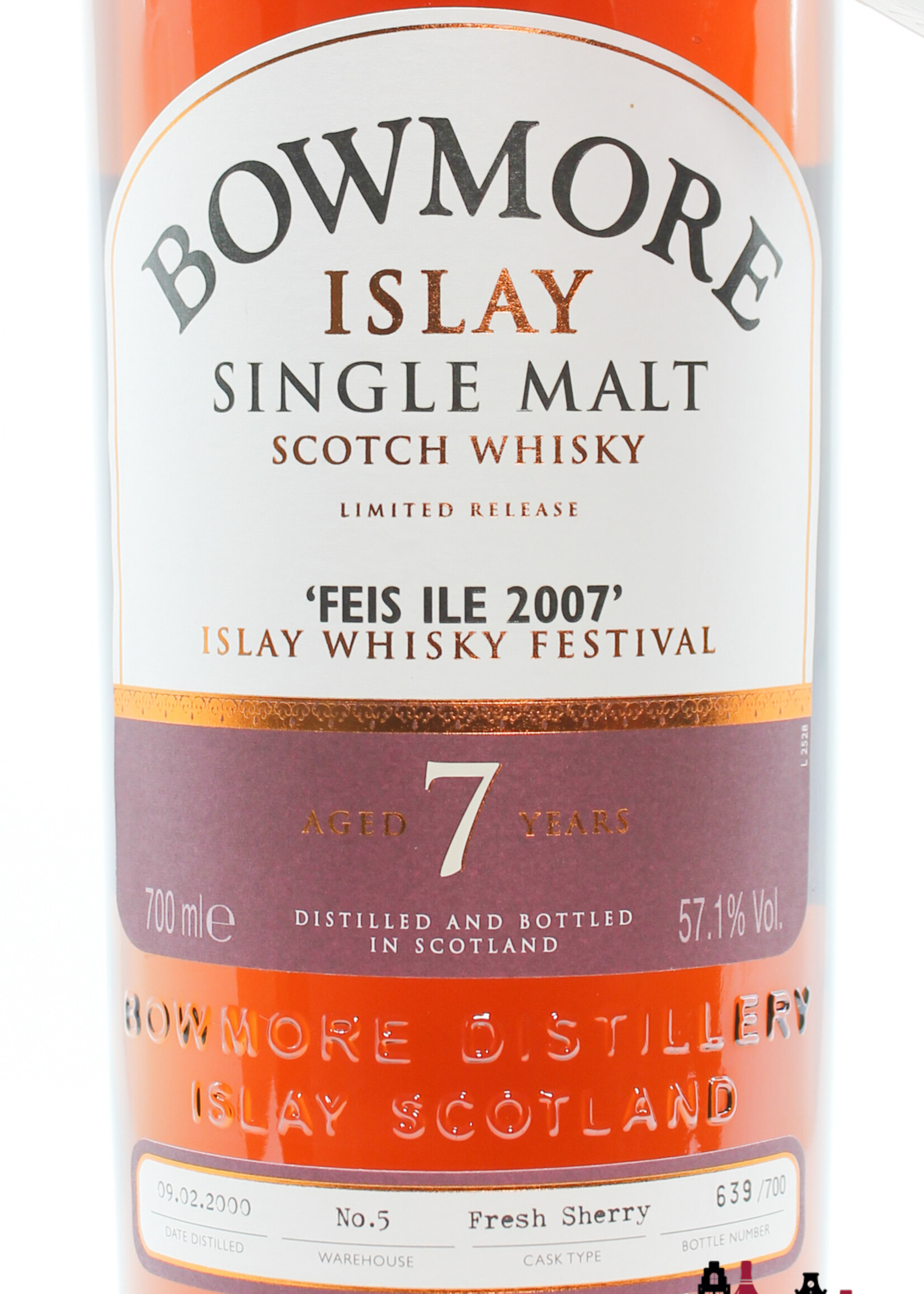Bowmore Bowmore 7 Years Old 2000 2007 - Feis Ile 2007 Islay Whisky Festival 57.1% (1 of 700)