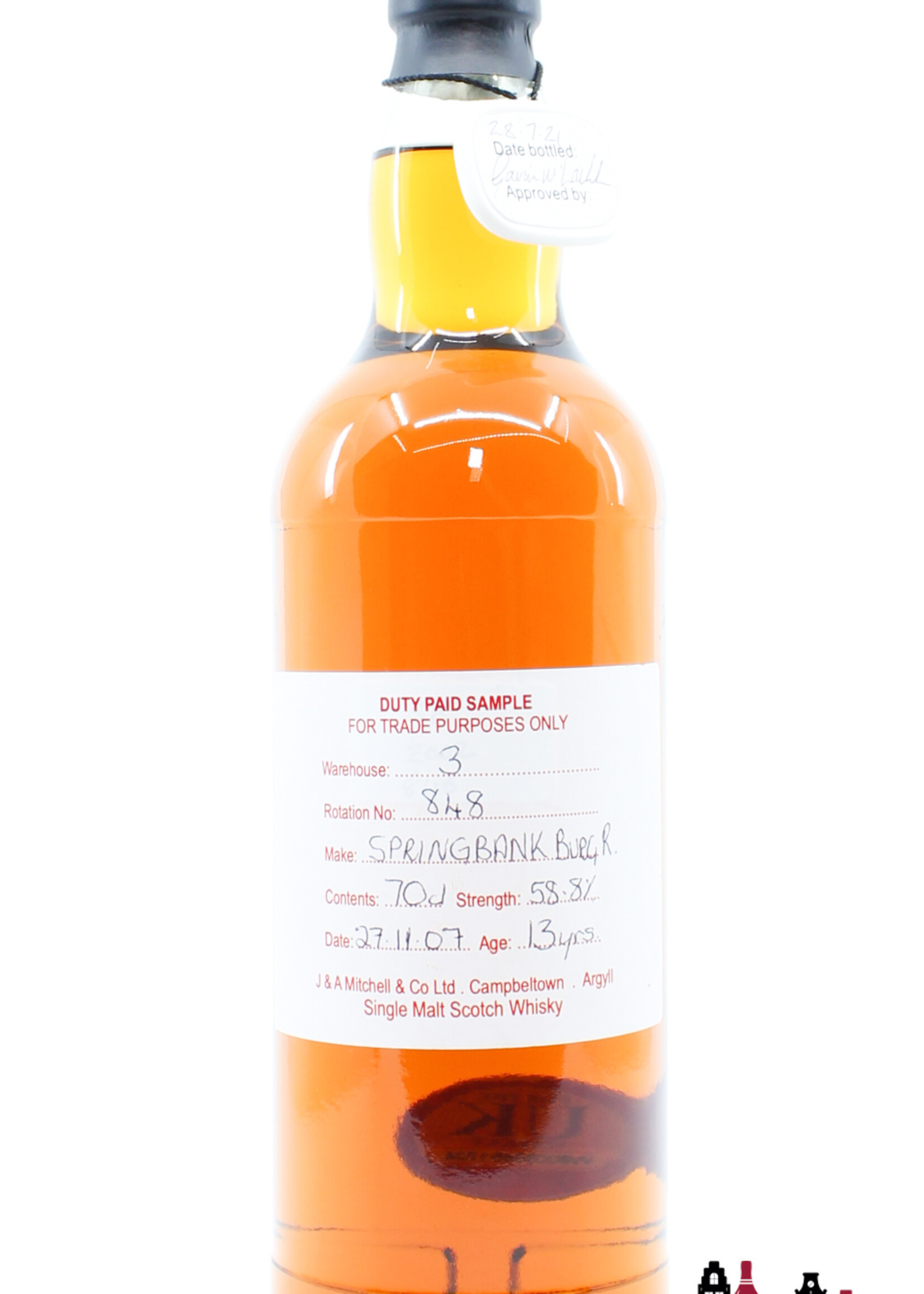 Springbank Springbank 13 Years Old 2007 2021 -  Duty Paid Sample - For Trade Purposes Only - Warehouse 3 - Rotation 848 58.8%