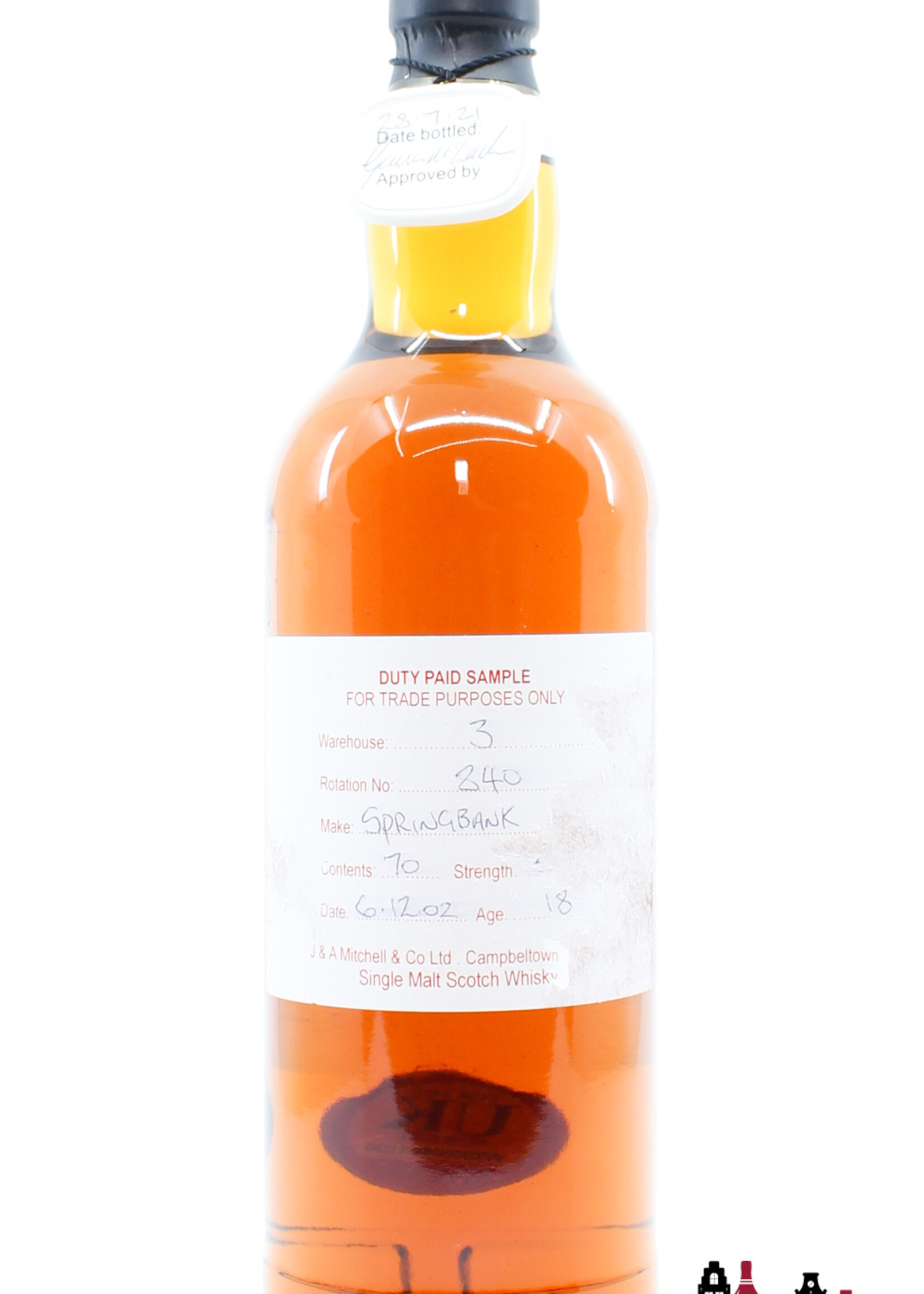 Springbank Springbank 18 Years Old 2002 2021 -  Duty Paid Sample - For Trade Purposes Only - Warehouse 3 - Rotation 840