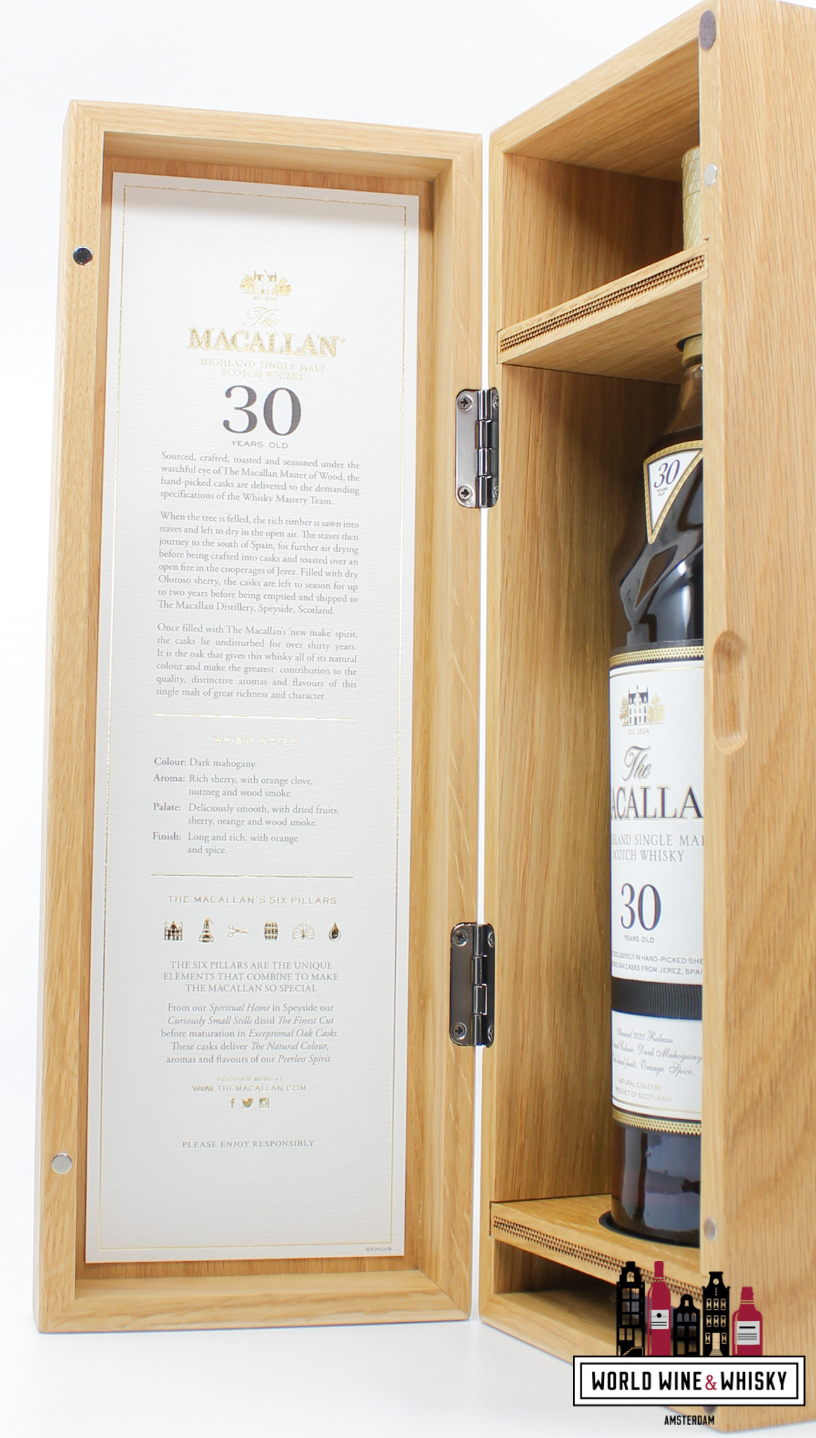 Macallan Macallan 30 Years Old 2020 Release - Sherry Oak Casks from Jerez 43% (in luxury wooden case)