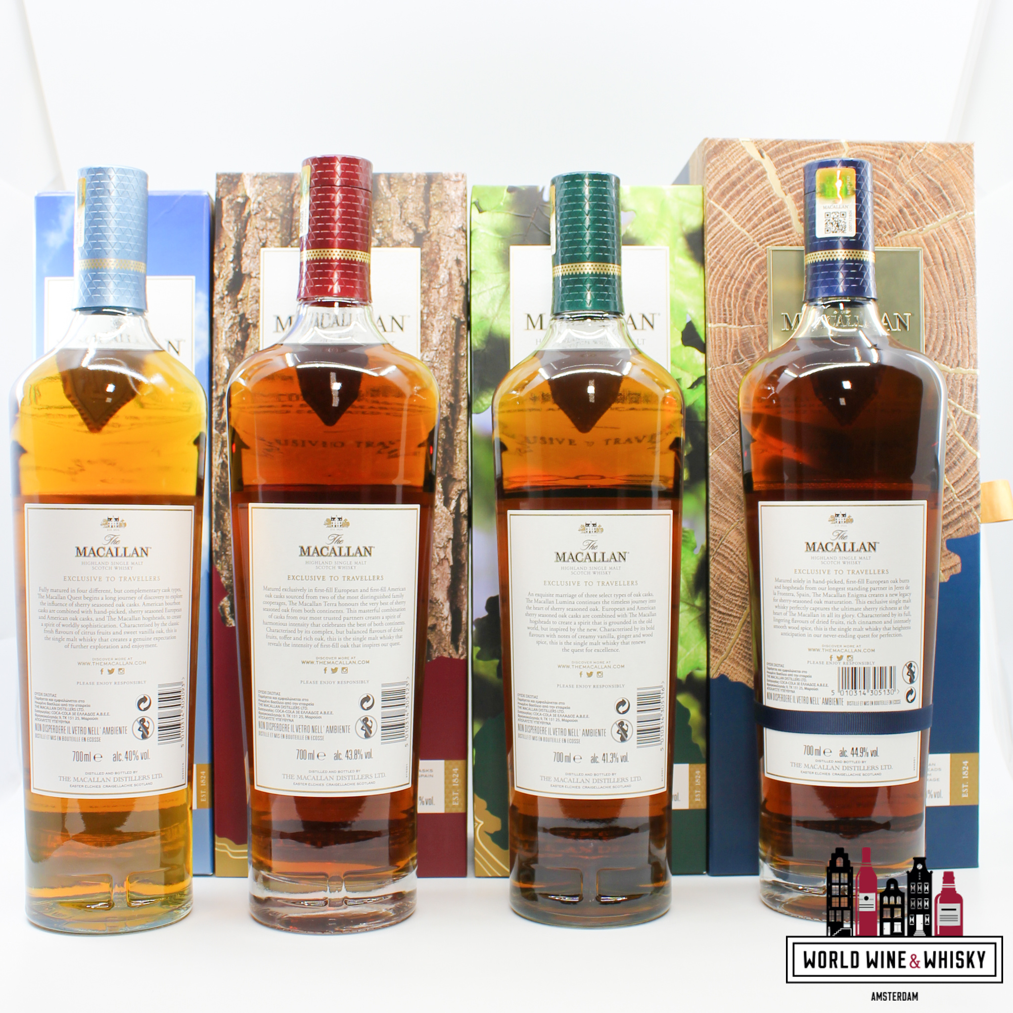 The Macallan Macallan Quest Collection Set 2017: Quest, Terra, Lumina & Enigma - Travel Retail Exclusive (full set of 4 bottles)