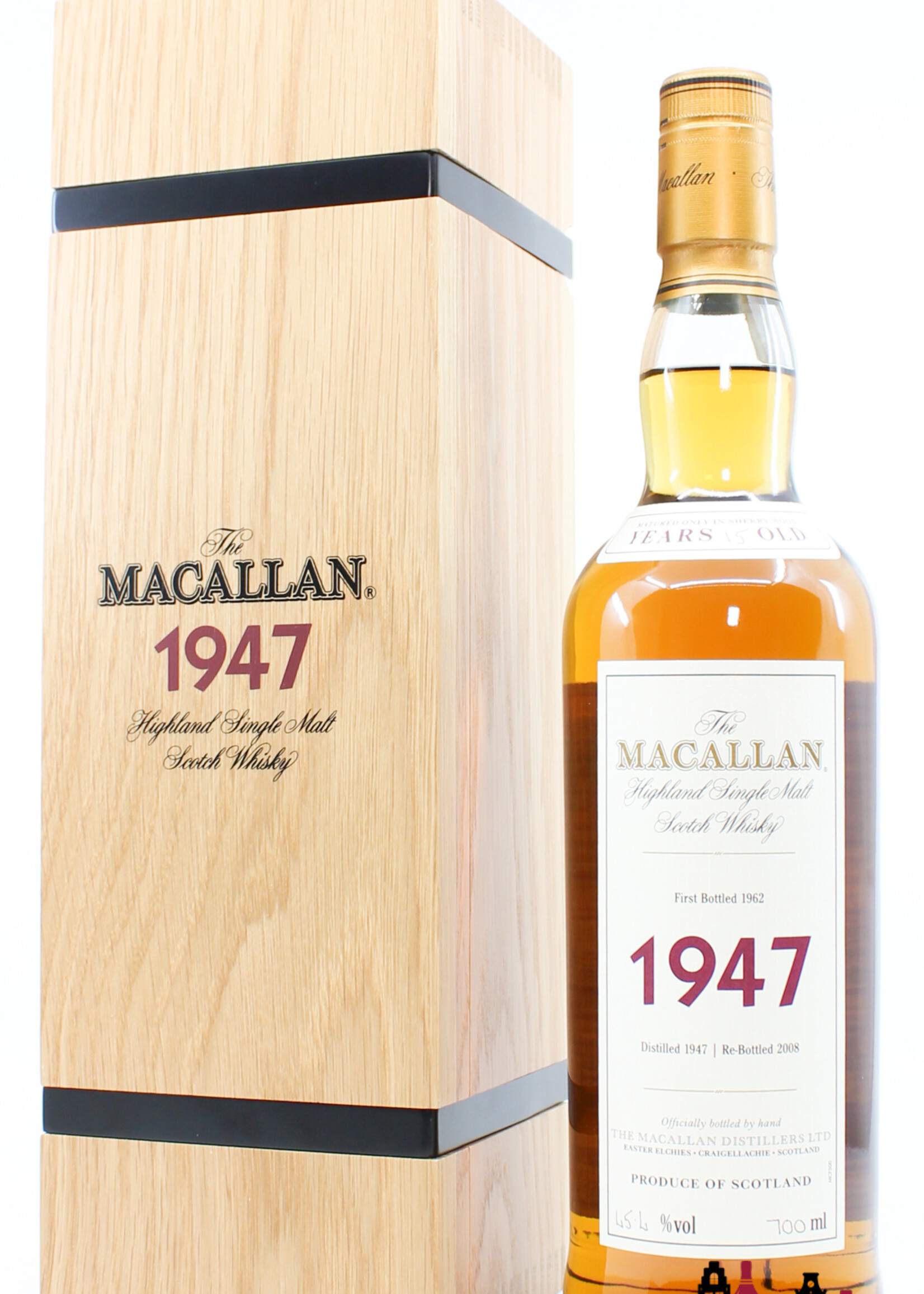 The Macallan Macallan 15 Years Old 1947 1962 - Fine & Rare (Re-bottled in 2008) 45.4% (in luxury wooden case)