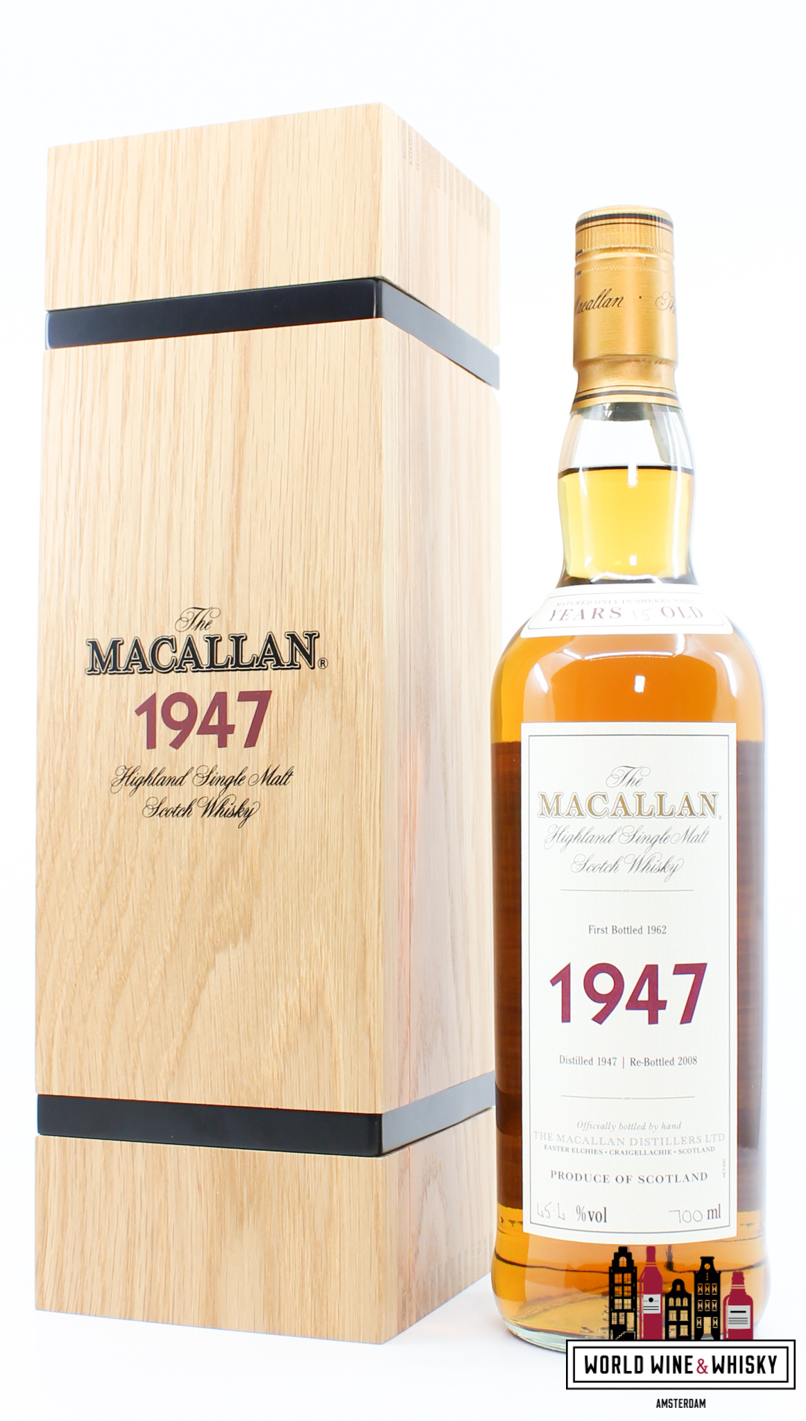 Macallan Macallan 15 Years Old 1947 1962 - Fine & Rare (Re-bottled in 2008) 45.4% (in luxury wooden case)