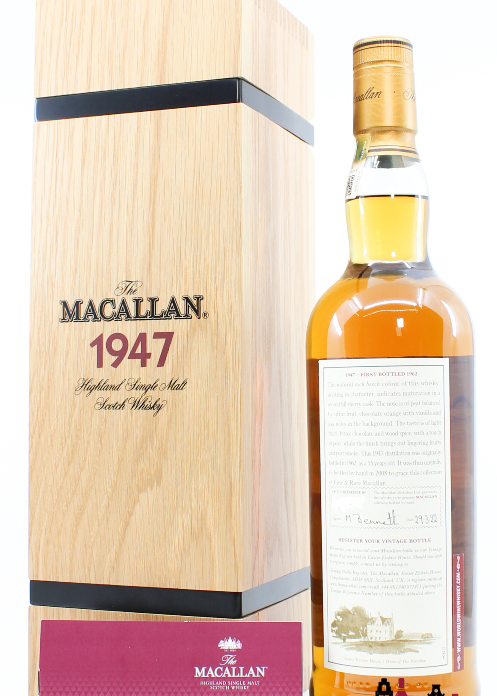 The Macallan Macallan 15 Years Old 1947 1962 - Fine & Rare (Re-bottled in 2008) 45.4% (in luxury wooden case)