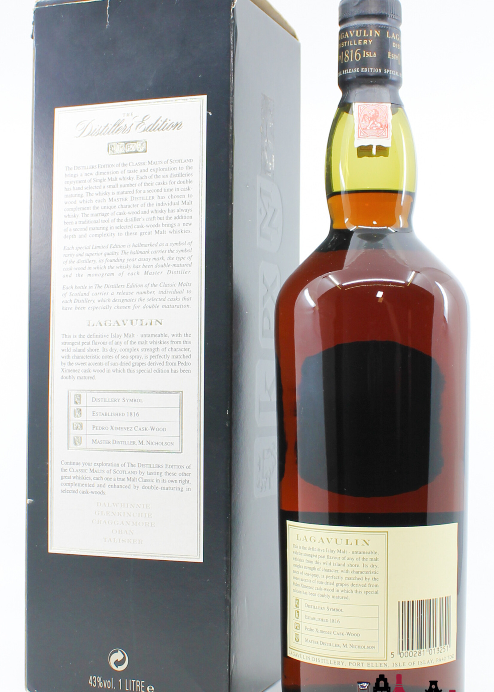 Lagavulin Lagavulin 18 Years Old 1979 1997 - The Distillers Edition - lgv. 4/463 43% 1 Litre