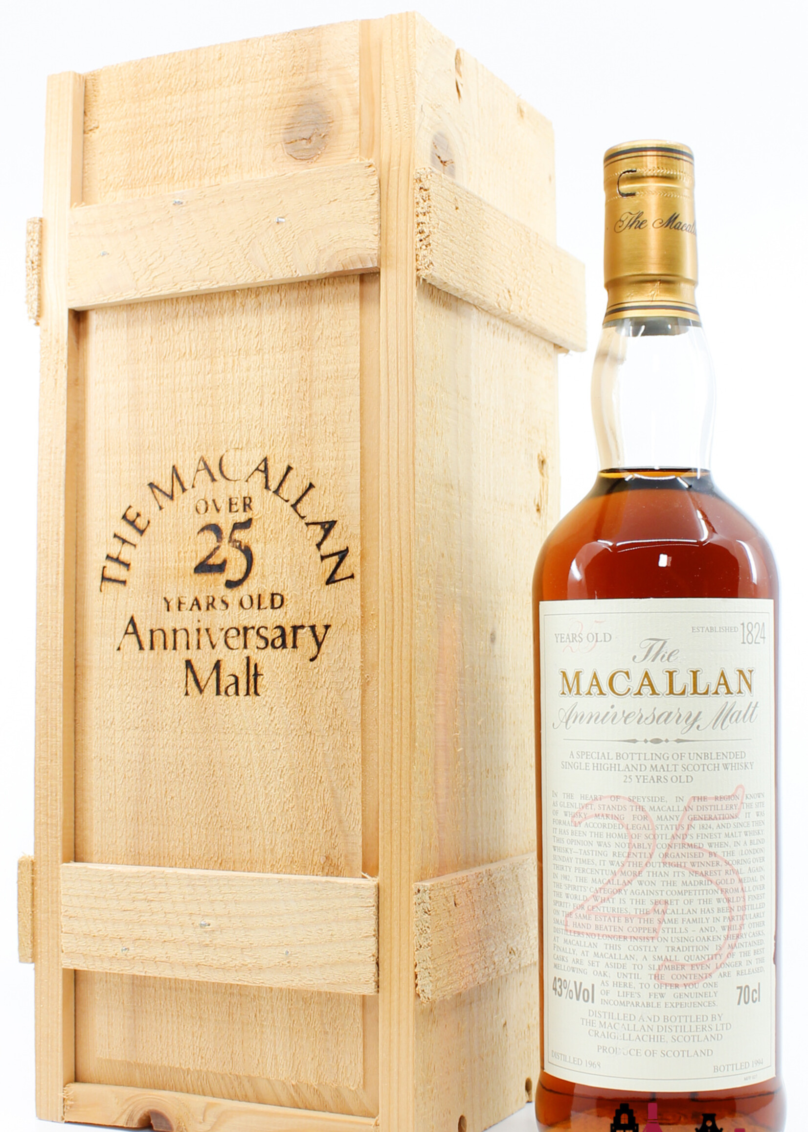 The Macallan Macallan 25 Years Old 1968 1994 - The Anniversary Malt 43% 700ml (in OWC)