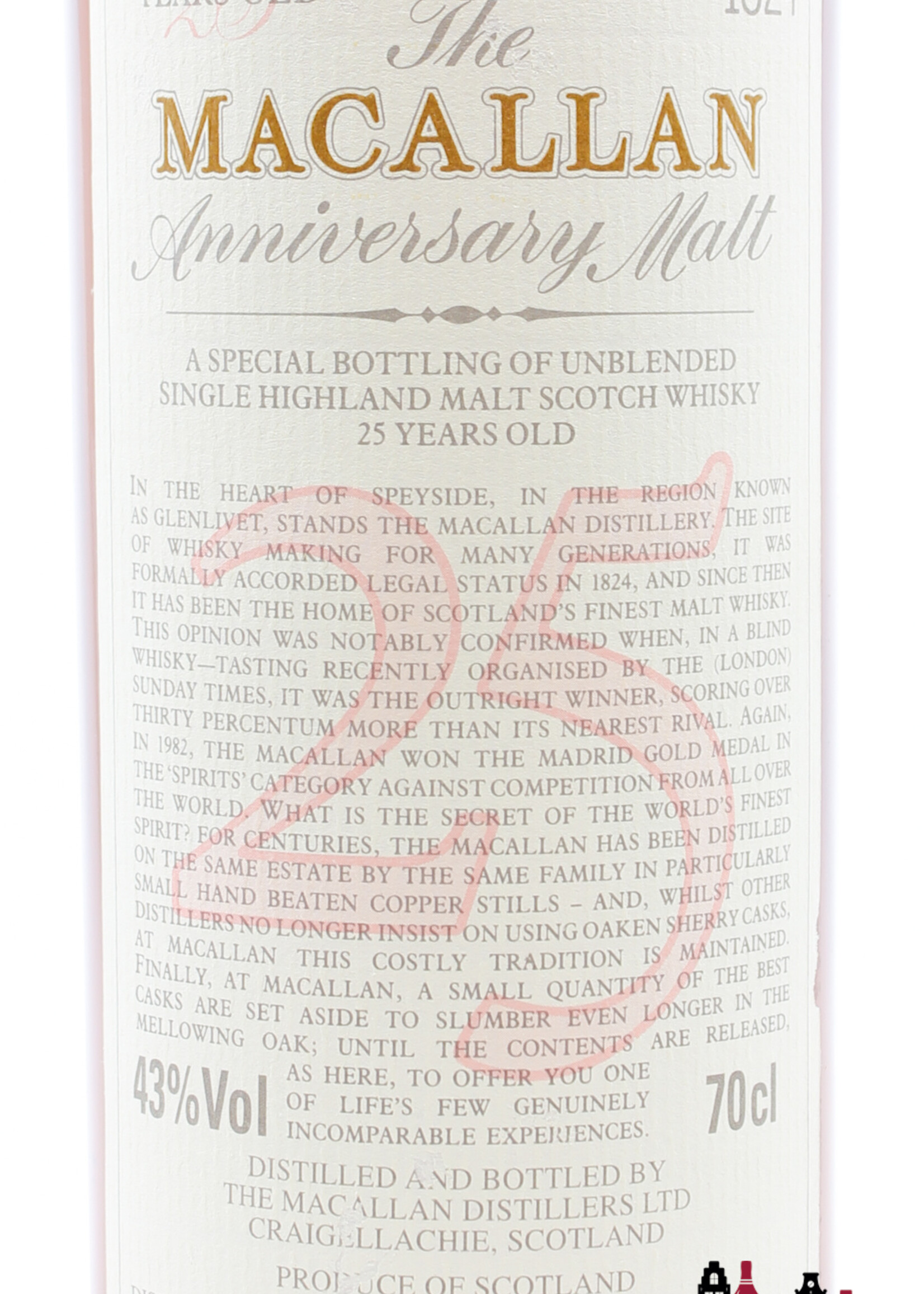 The Macallan Macallan 25 Years Old 1968 1994 - The Anniversary Malt 43% 700ml (in OWC)