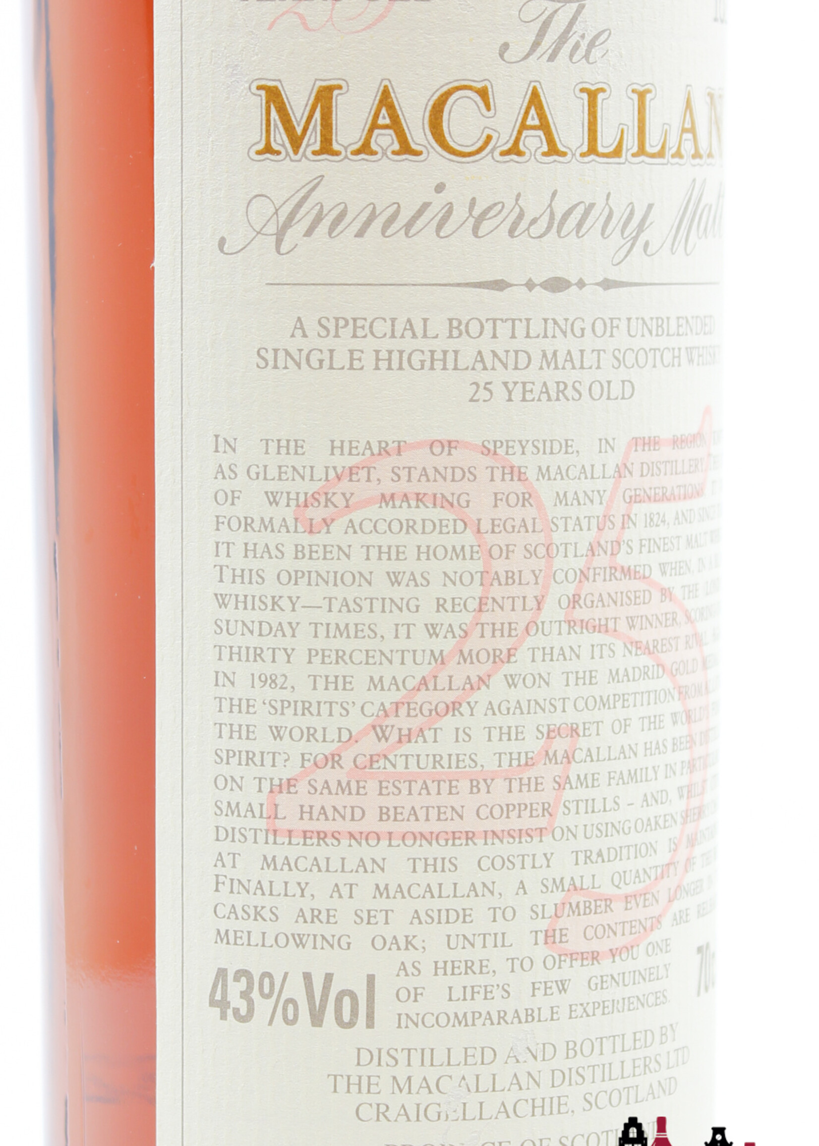 The Macallan Macallan 25 Years Old 1968 1994 - The Anniversary Malt 43% 700ml (in OWC)