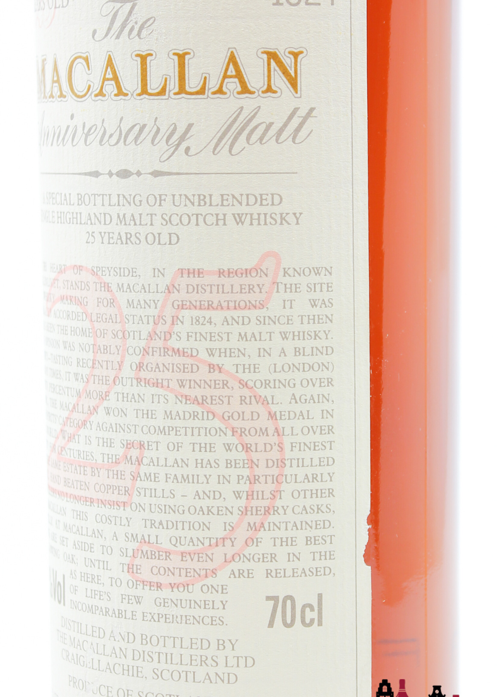 The Macallan Macallan 25 Years Old 1968 1994 - The Anniversary Malt 43% 700ml (in OWC)