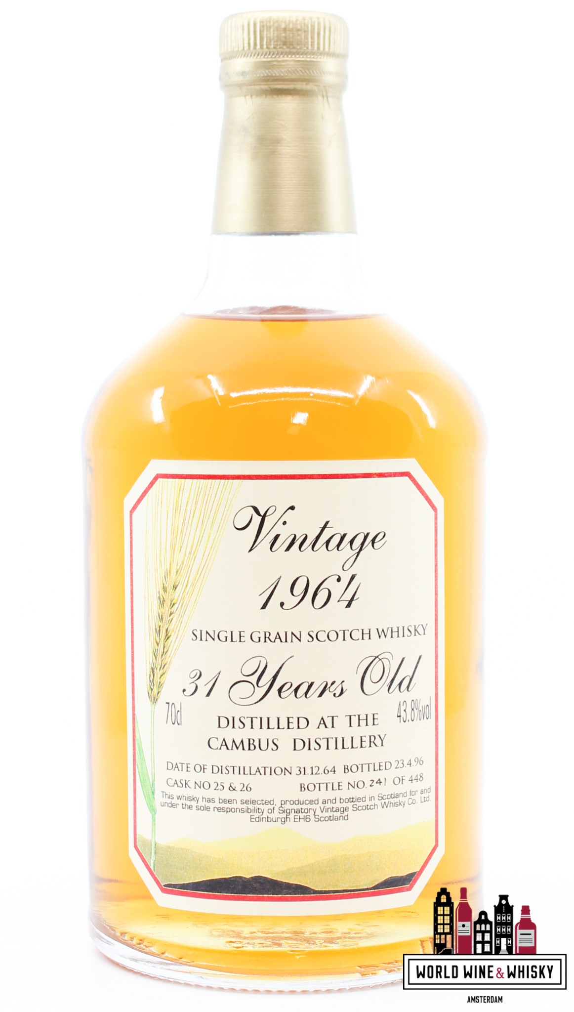 Cambus Cambus 31 Years Old 1964 1996 - Vintage Collection - Signatory Vintage - Cask 25+26 43.8% (1 of 448)