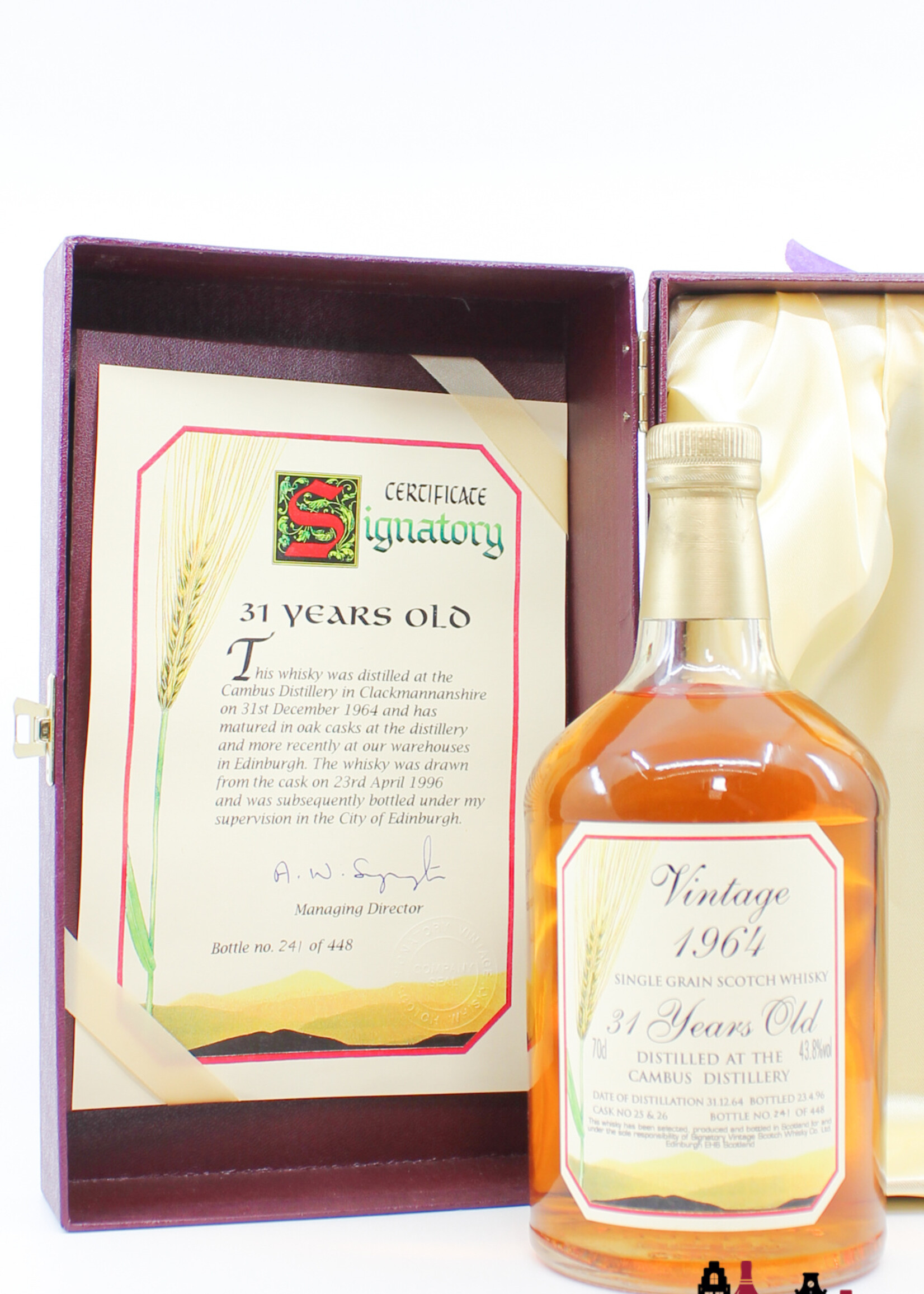 Cambus Cambus 31 Years Old 1964 1996 - Vintage Collection - Signatory Vintage - Cask 25+26 43.8% (1 of 448)
