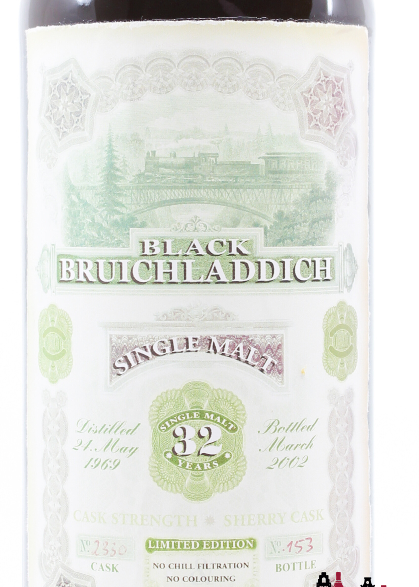 Bruichladdich Bruichladdich 32 Years Old 1969 2002 - Black Old Train Line - Cask 2330 - Jack Wiebers Whisky World 47.5%