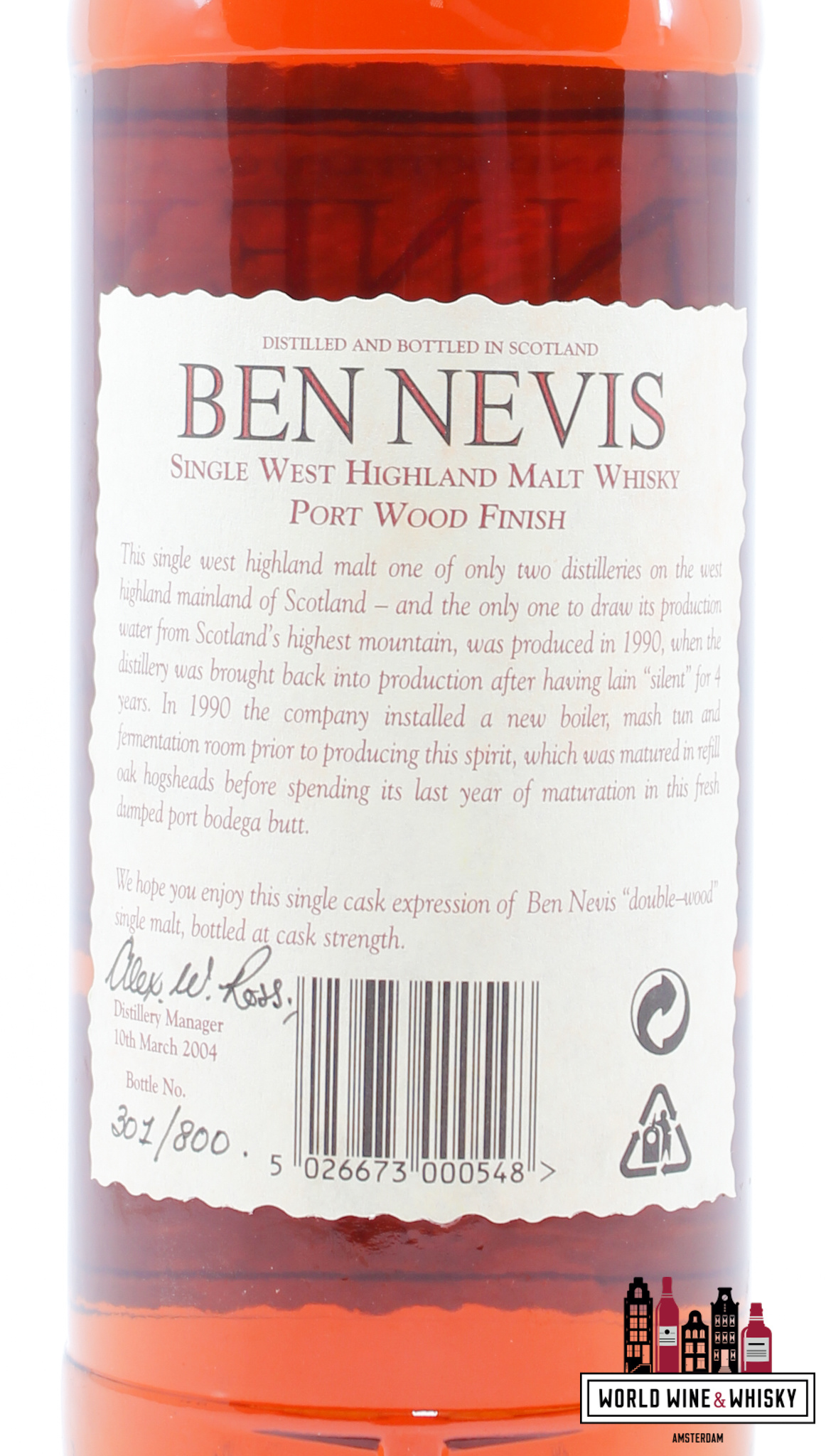 Ben Nevis Ben Nevis 13 Years Old 1990 2004 - Port Wood Finish 61.6% (1 of 800)