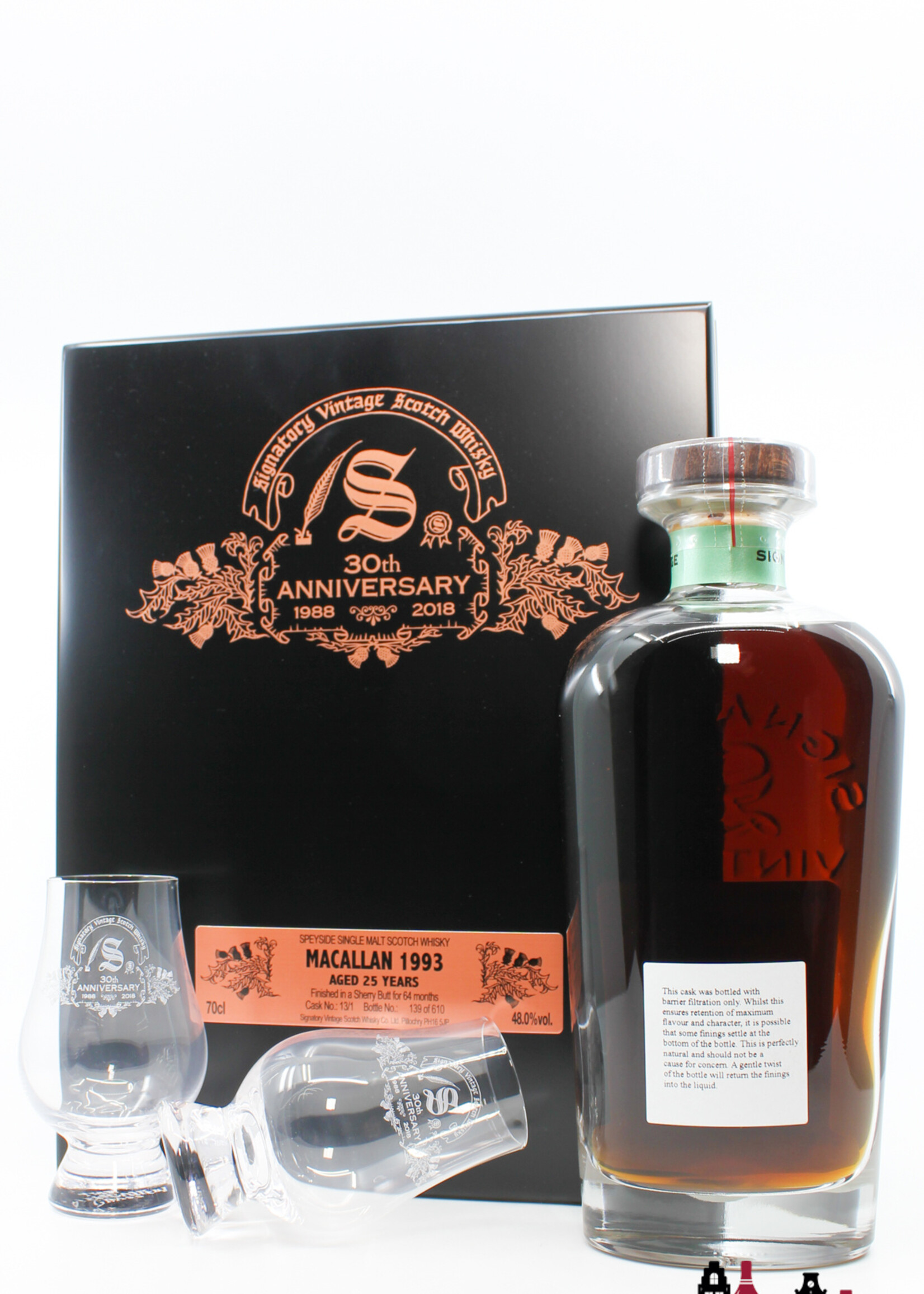 The Macallan Macallan 25 Years Old 1993 2019 - 30th Anniversary - Signatory Vintage - Cask 13/1 48% (1 of 610)