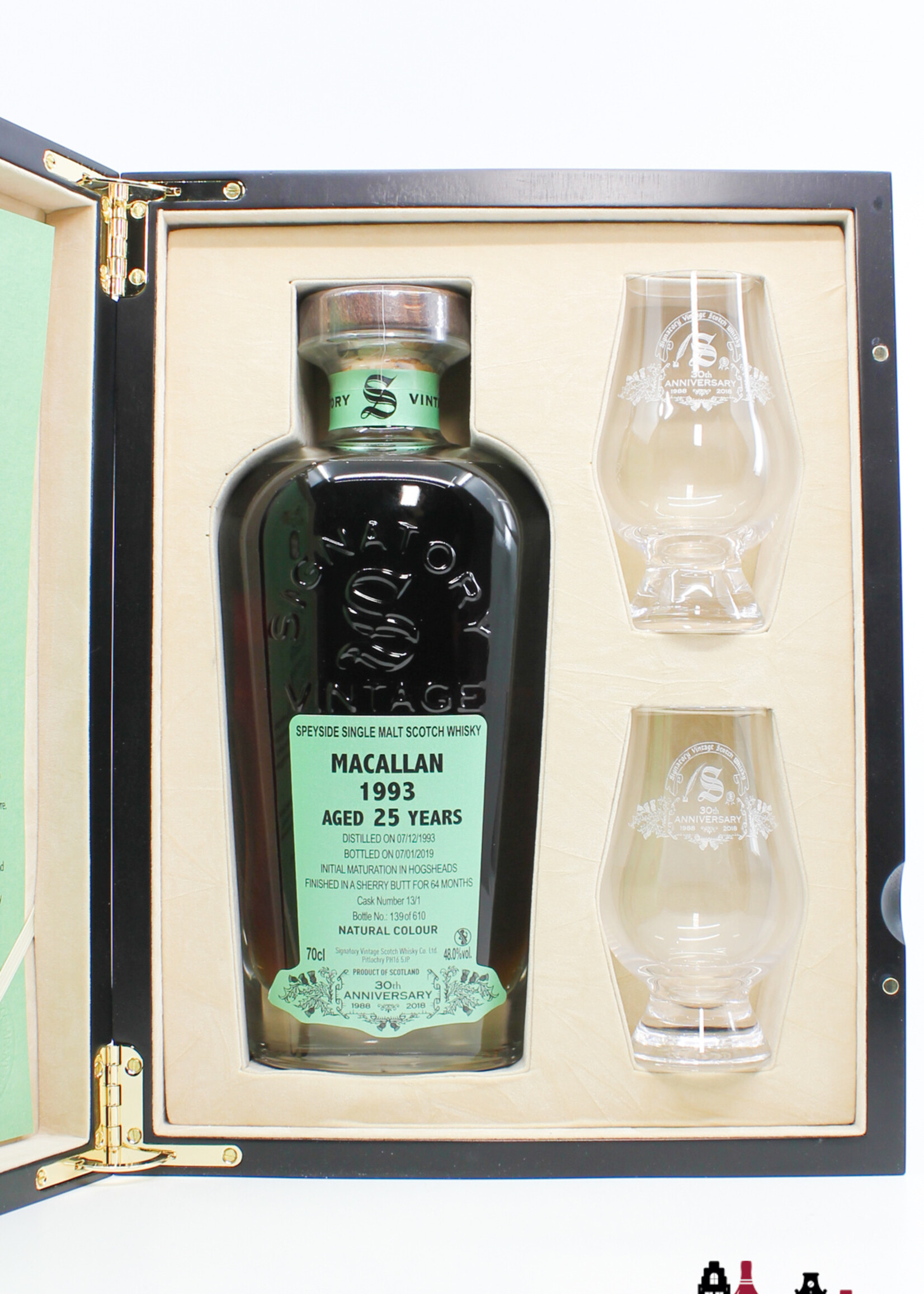 The Macallan Macallan 25 Years Old 1993 2019 - 30th Anniversary - Signatory Vintage - Cask 13/1 48% (1 of 610)