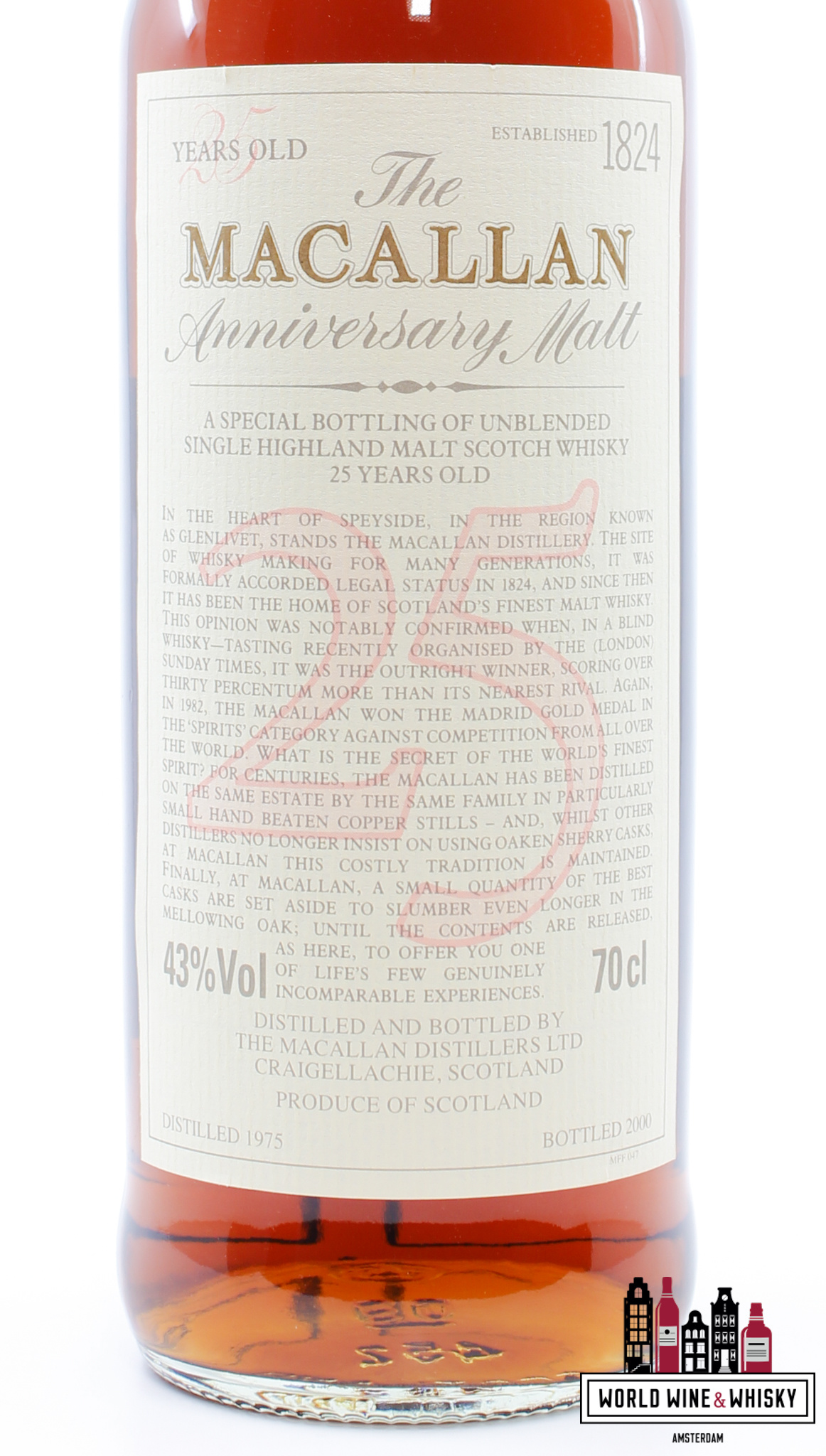 The Macallan Macallan 25 Years Old 1975 2000 - The Anniversary Malt 43% 700ml (in OWC)
