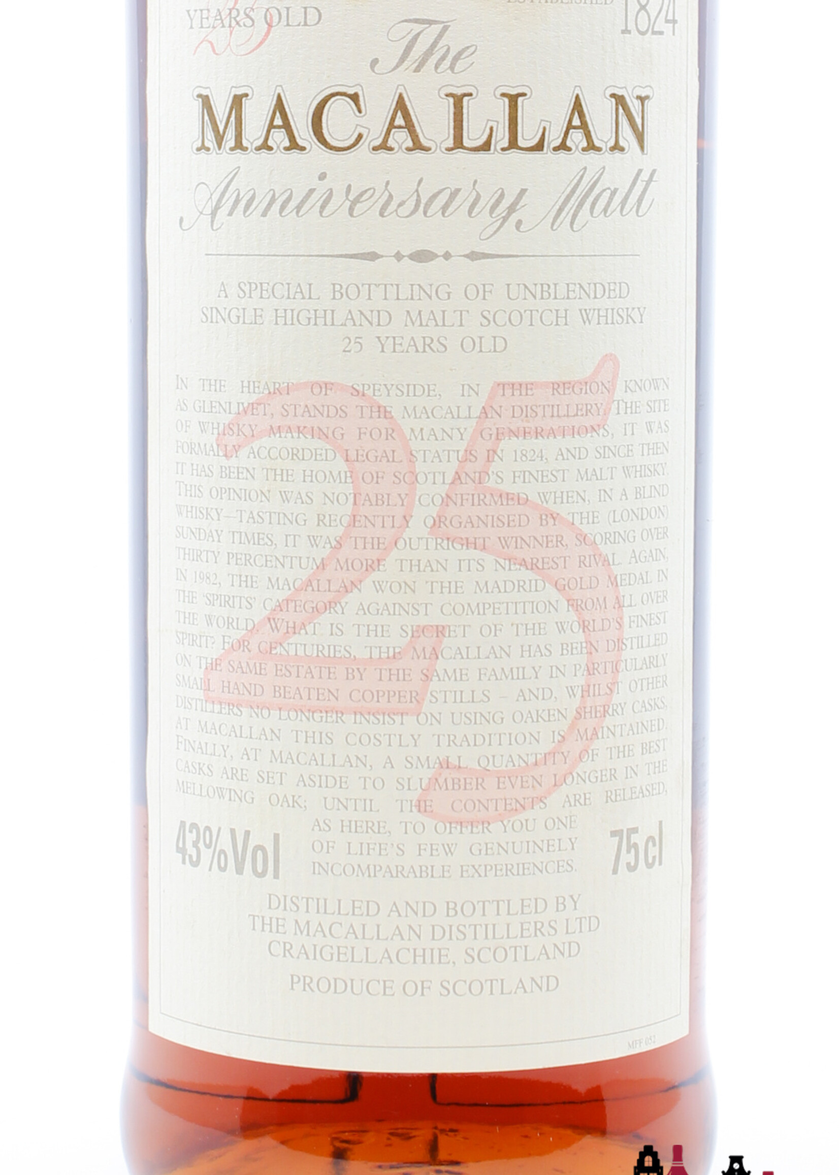 The Macallan Macallan 25 Years Old - The Anniversary Malt - Maxxium Malaysia 43% 750ml (in OWC)