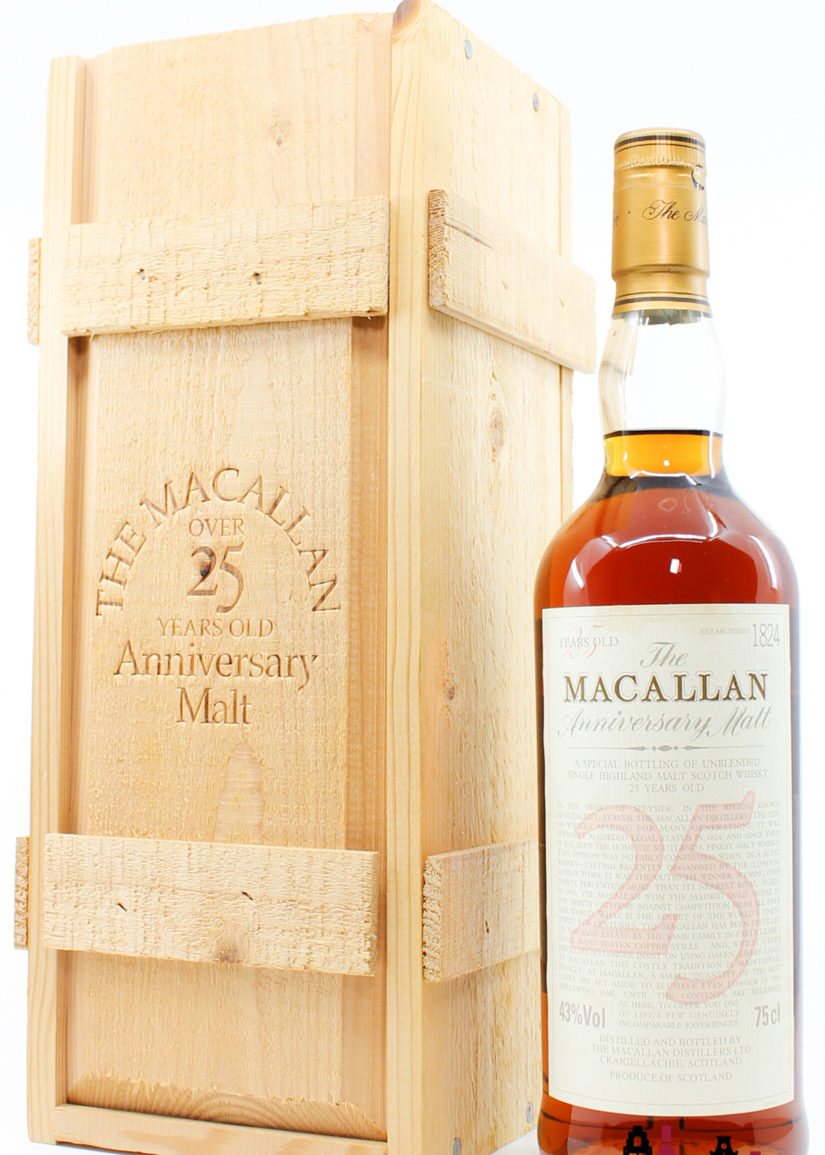 The Macallan Macallan 25 Years Old - The Anniversary Malt - Maxxium Malaysia 43% 750ml (in OWC)