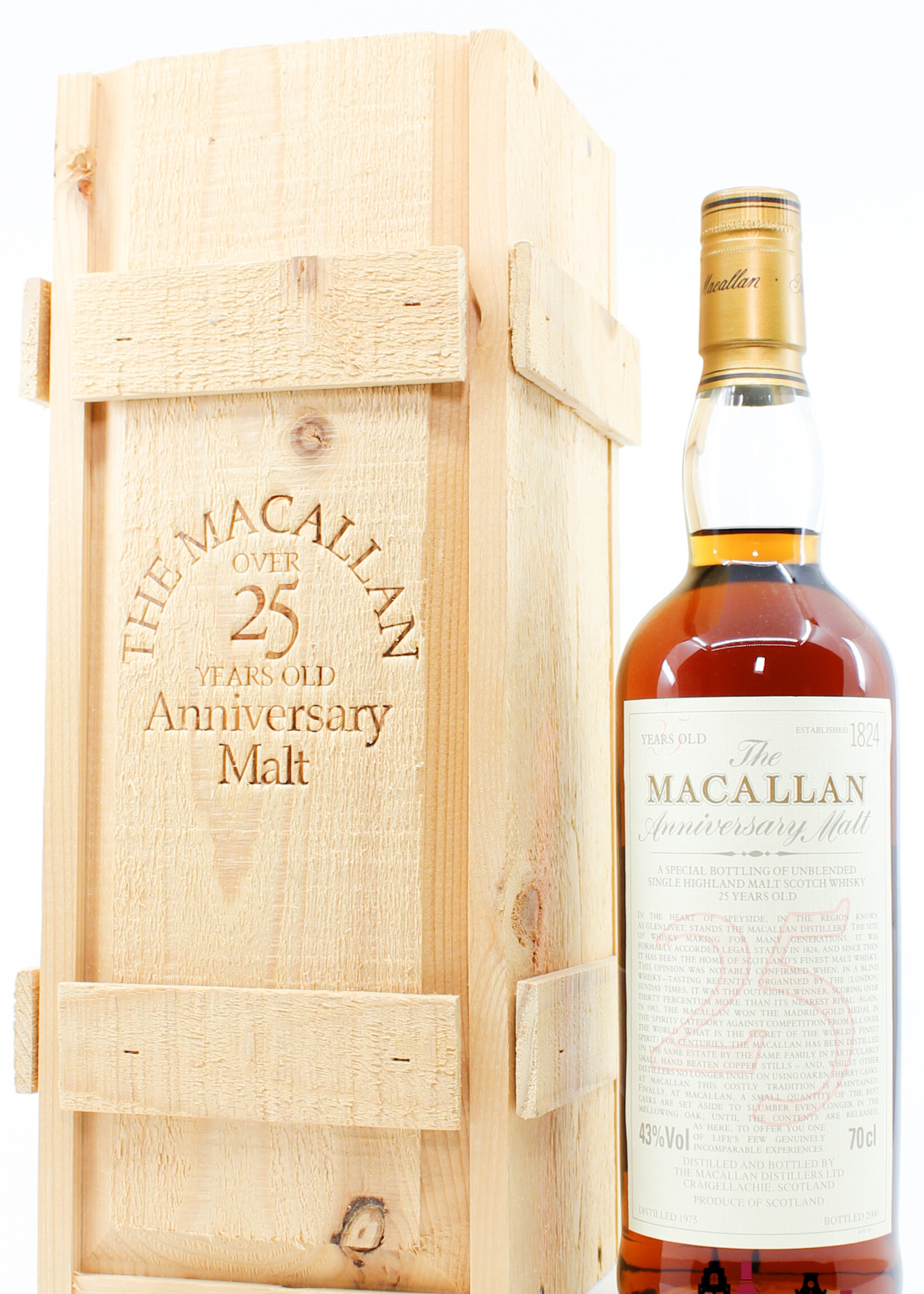 The Macallan Macallan 25 Years Old 1975 2000 - The Anniversary Malt 43% 700ml (in OWC)