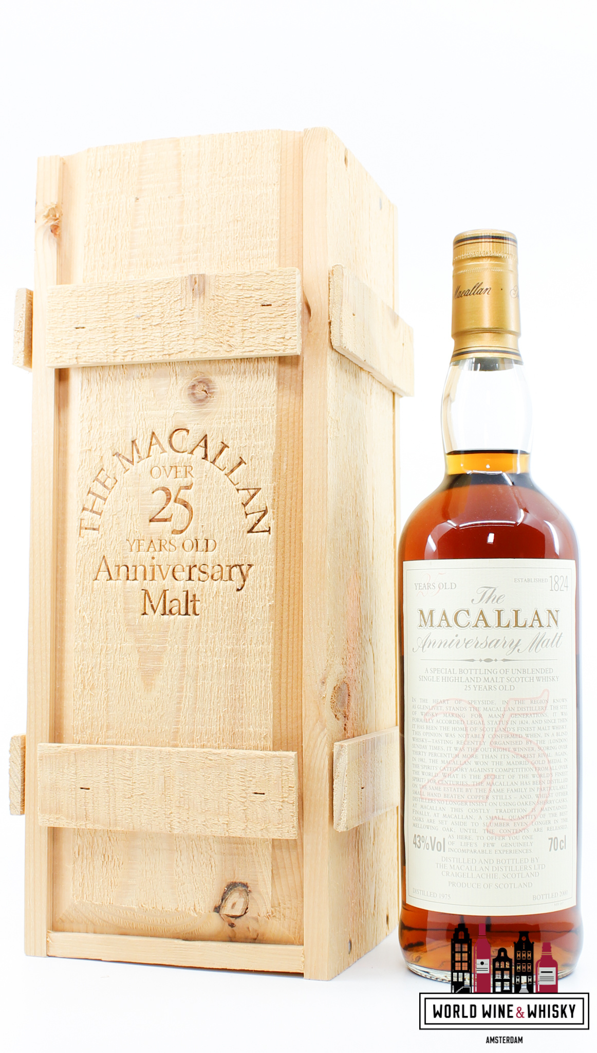 Macallan Macallan 25 Years Old 1975 2000 - The Anniversary Malt 43% 700ml (in OWC)