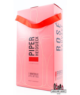 Piper-Heidsieck Piper-Heidsieck Champagne Brut Rosé Sauvage - in giftpack with two flutes glases