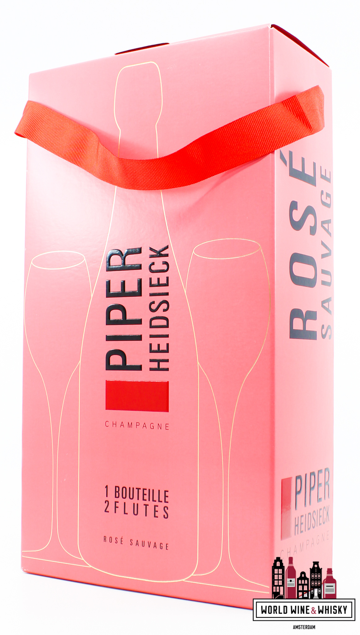 Piper-Heidsieck Piper-Heidsieck Champagne Brut Rosé Sauvage - in giftpack with two flutes glases