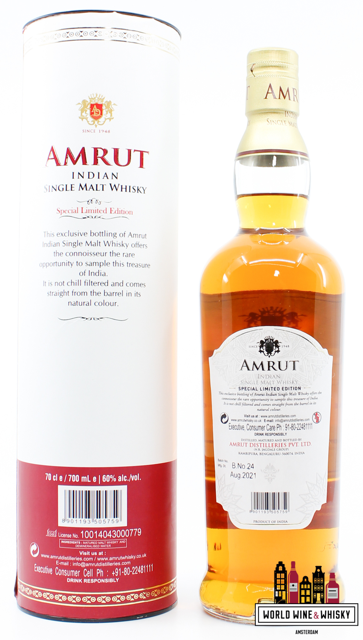 Amrut Amrut 2014 2021 - Ex-Caroni - Special Limited Edition for The Netherlands - Cask 5146 60% (1 of 150)